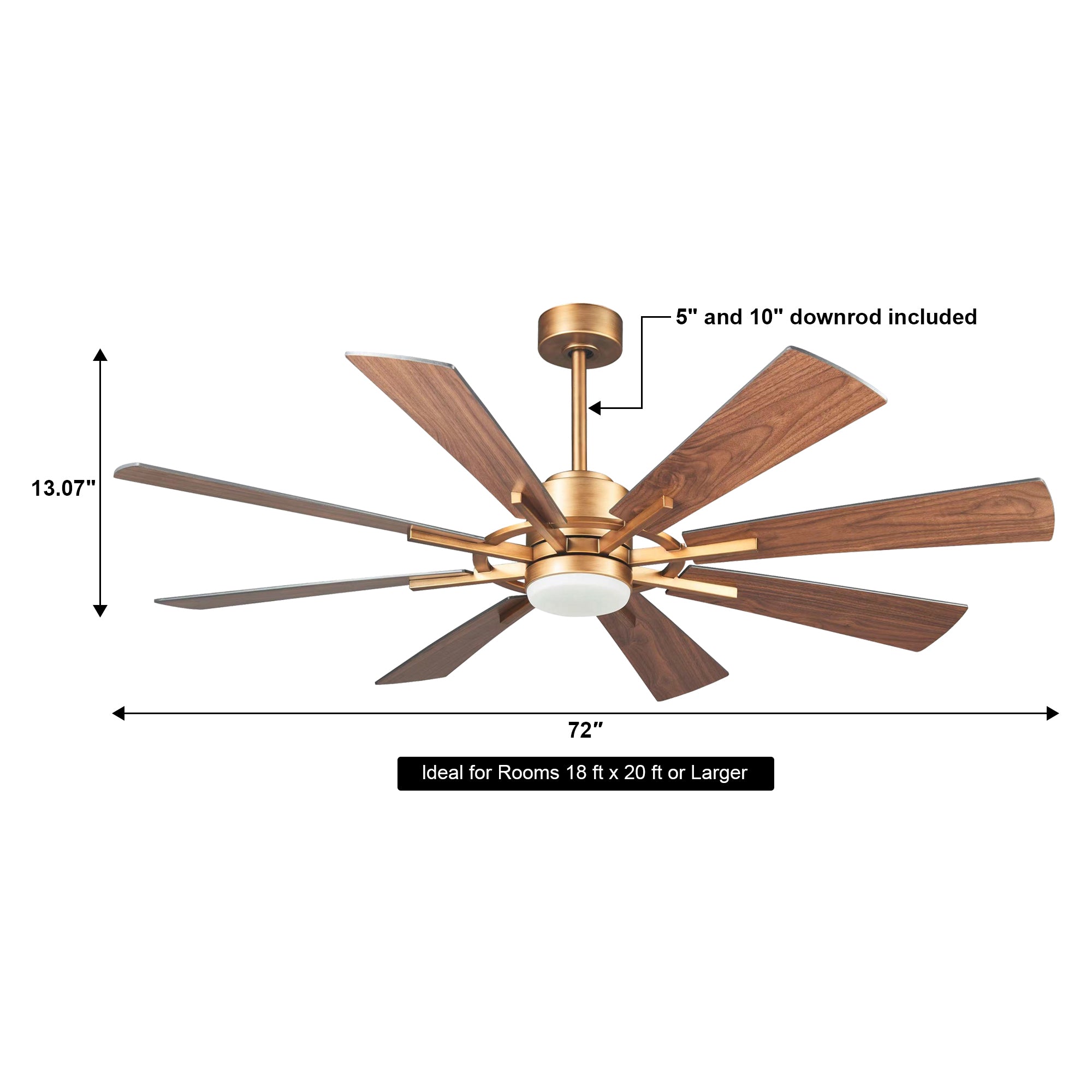 60" Oretha Windmill 8 Blade Led Indoor Oil Rubbed Bronze Ceiling Fan with Remote And Light Kit Included