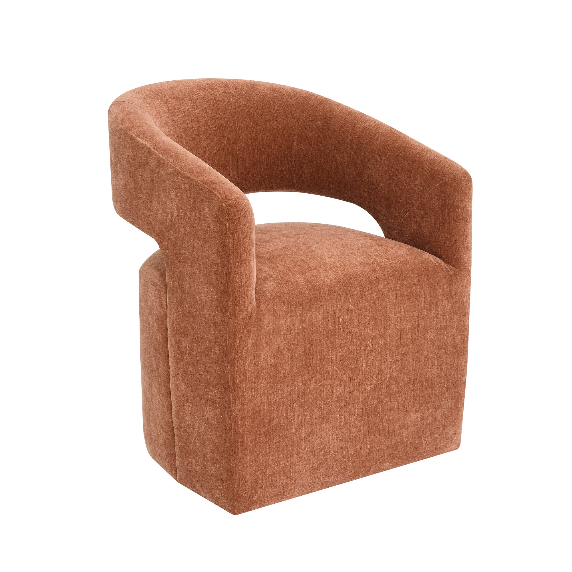 25 Inch Modern Plush Fully Upholstered Arm Chair with Casters