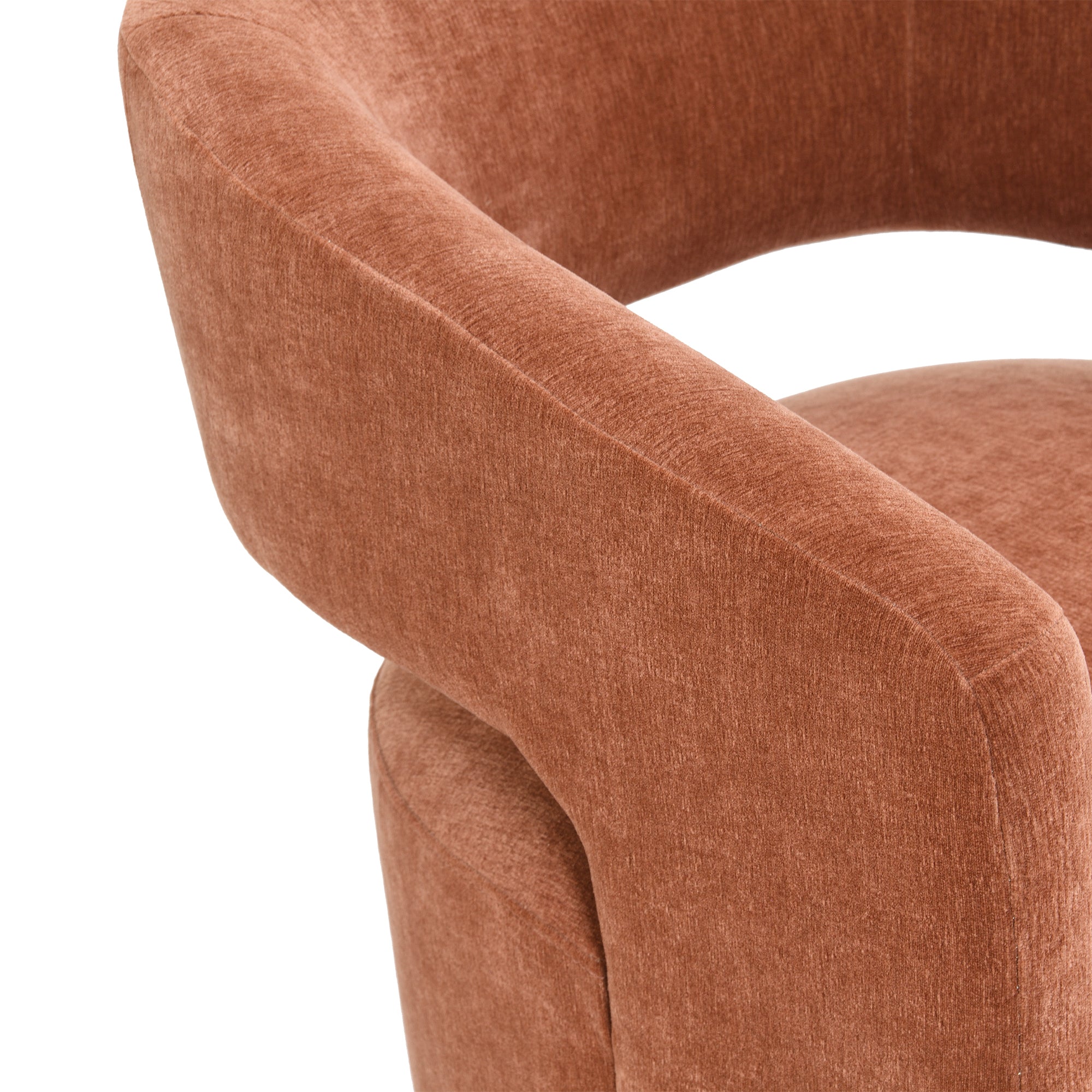 25 Inch Modern Plush Fully Upholstered Arm Chair with Casters