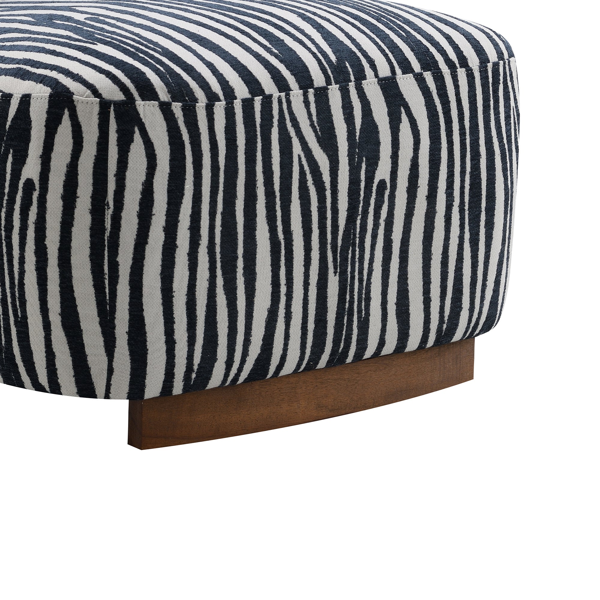 30 Inch Chenille Zebra-Stripe Accent Chair with Cylindrical Backrest