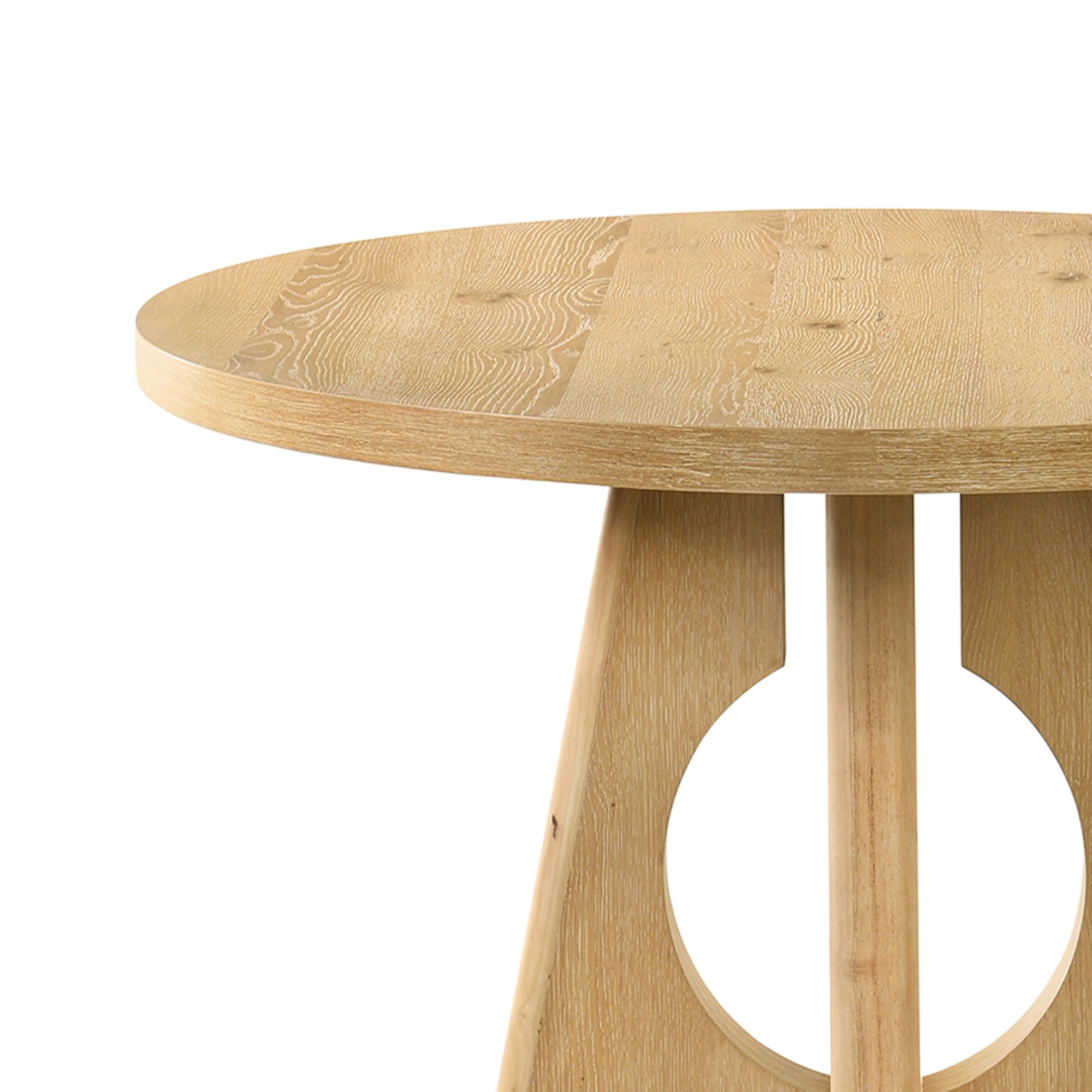 Ozark 5-Piece Oak Round Dining Table Set with 4 Side Chairs
