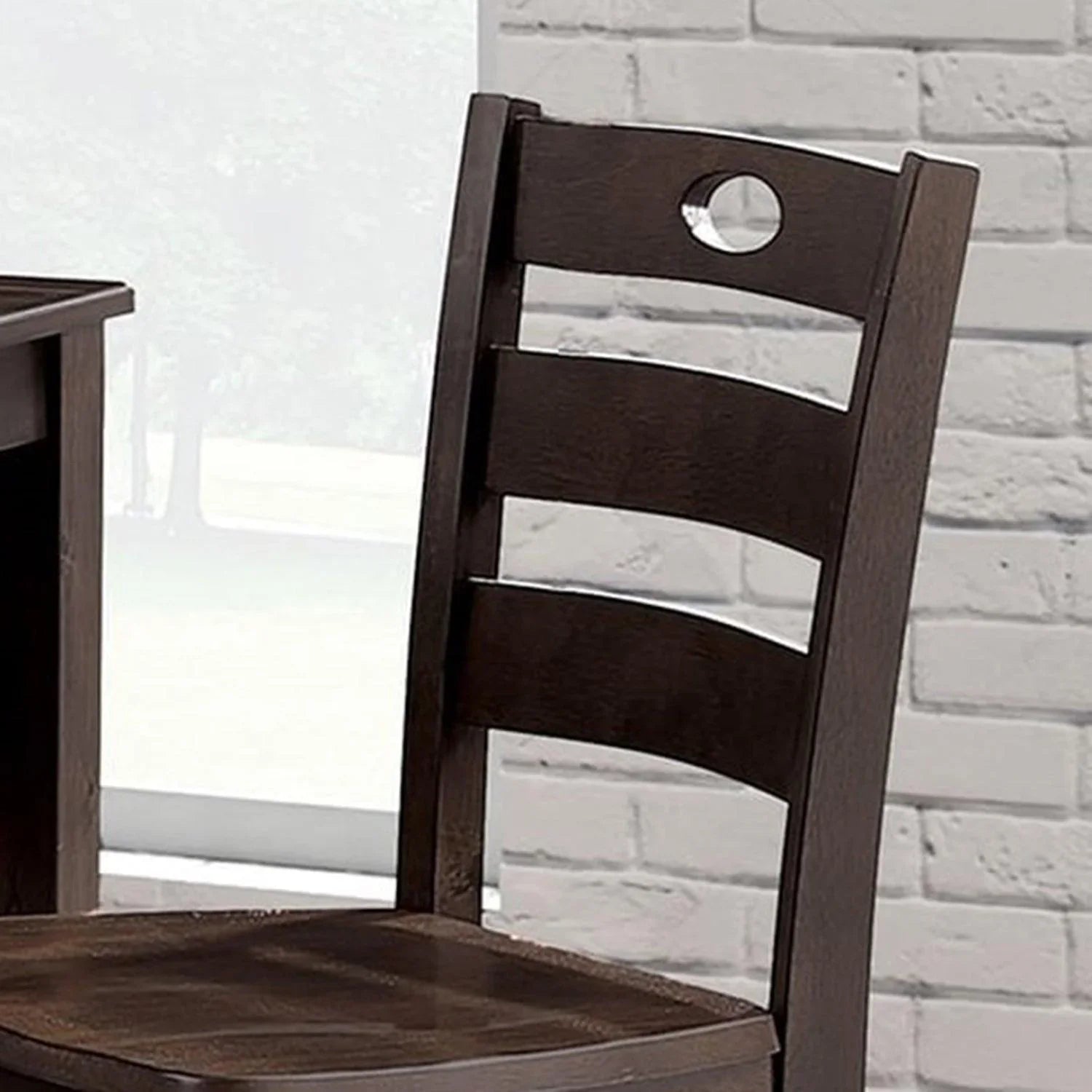 36"H Solid Rubberwood and Wood Veneer 5-Piece Counter Ht. Table Set