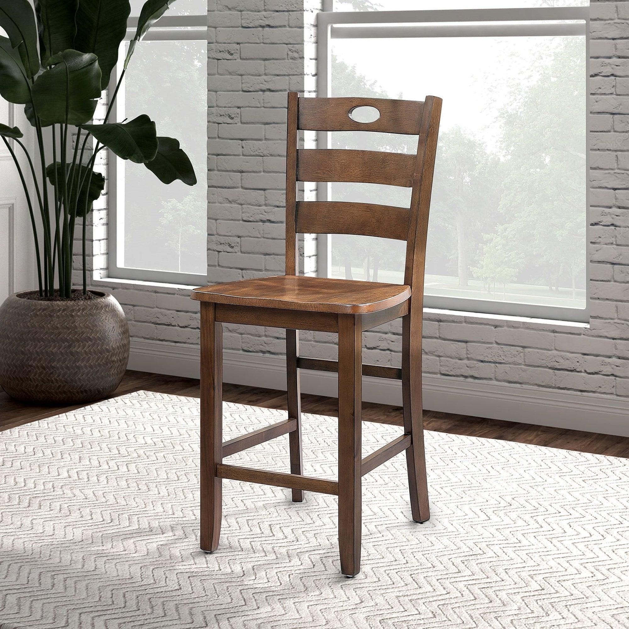 36"H Solid Rubberwood and Wood Veneer 5-Piece Counter Ht. Table Set