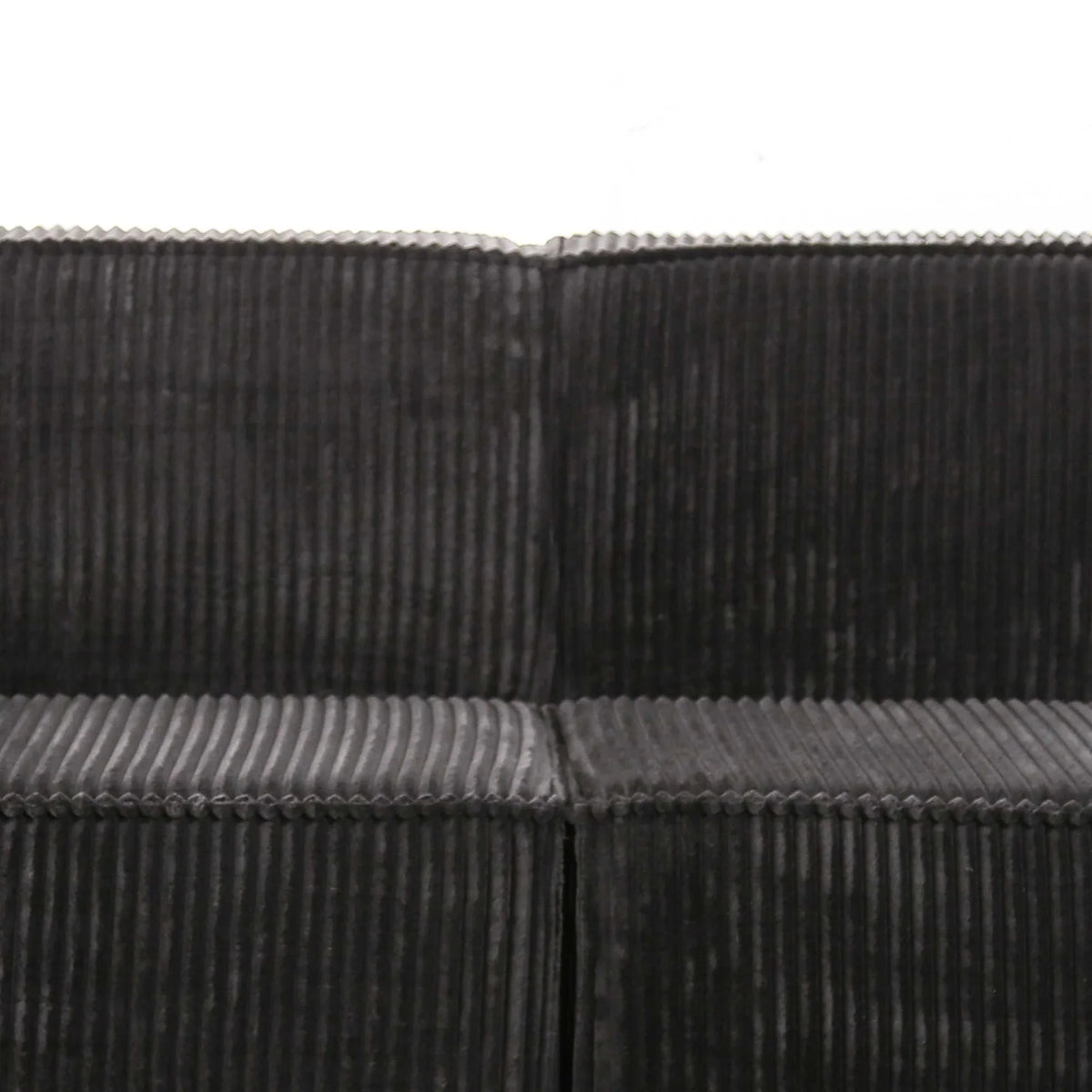 Black Corduroy Modular Compressed Sofa & Loveseat with Track Arms