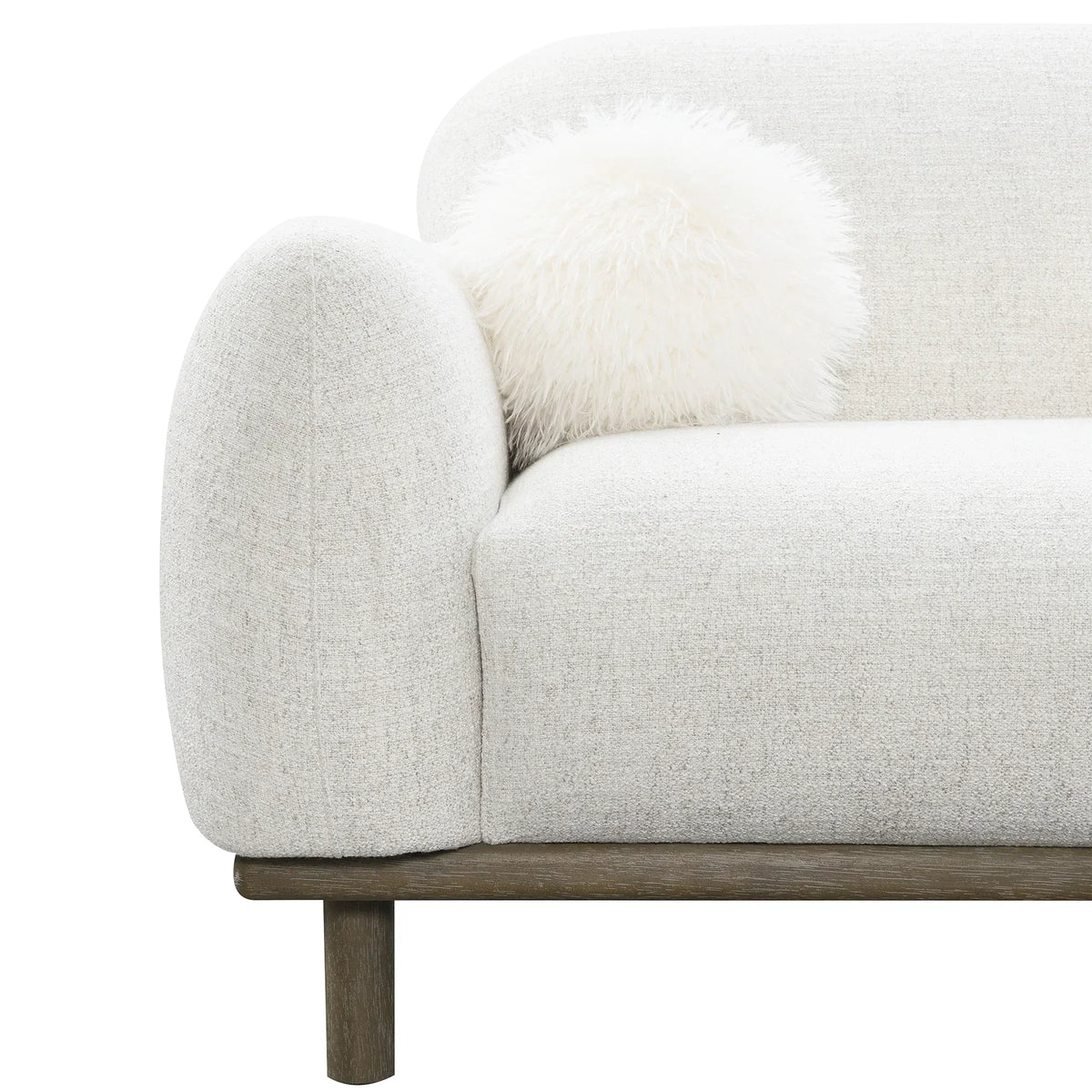 Mellone 84" Mid-Century Modern Chenille Sofa with 3 Pillows