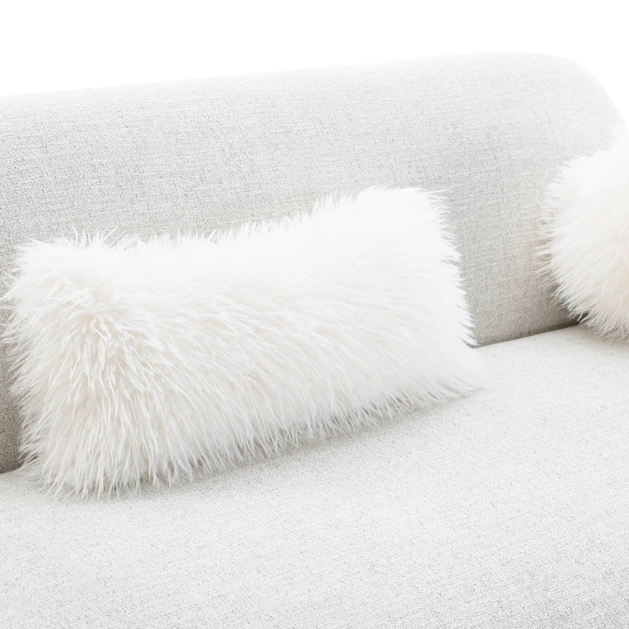 Mellone 84" Mid-Century Modern Chenille Sofa with 3 Pillows