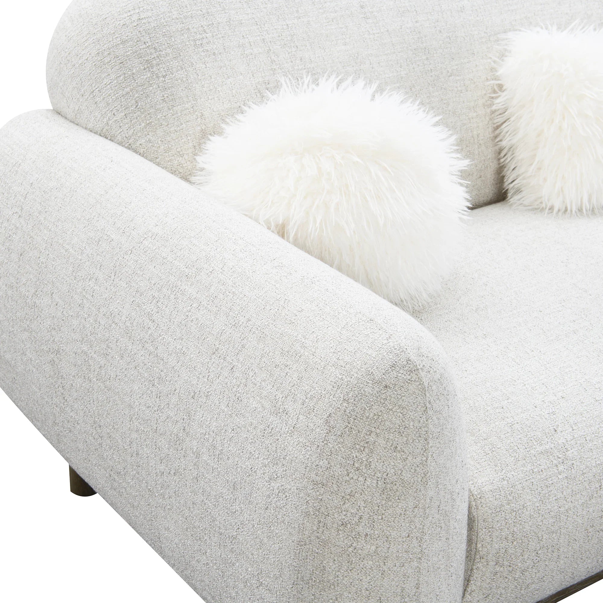 Mellone 84" Mid-Century Modern Chenille Sofa with 3 Pillows