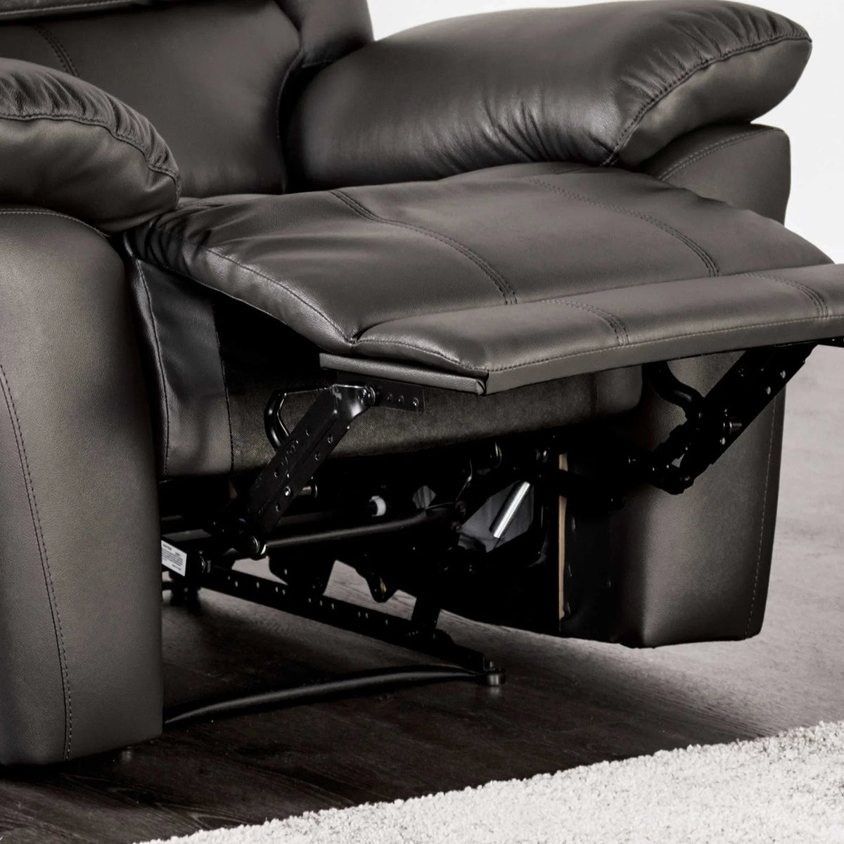 38 Inch Leather Recliner Chair with Pillow Top Arms for Living Room