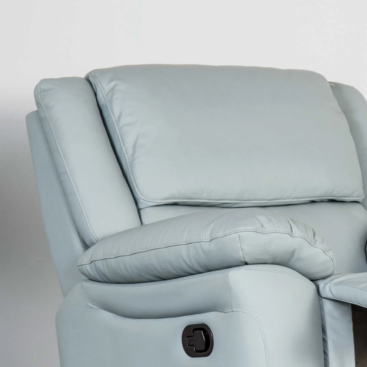 38 Inch Leather Recliner Chair with Pillow Top Arms for Living Room