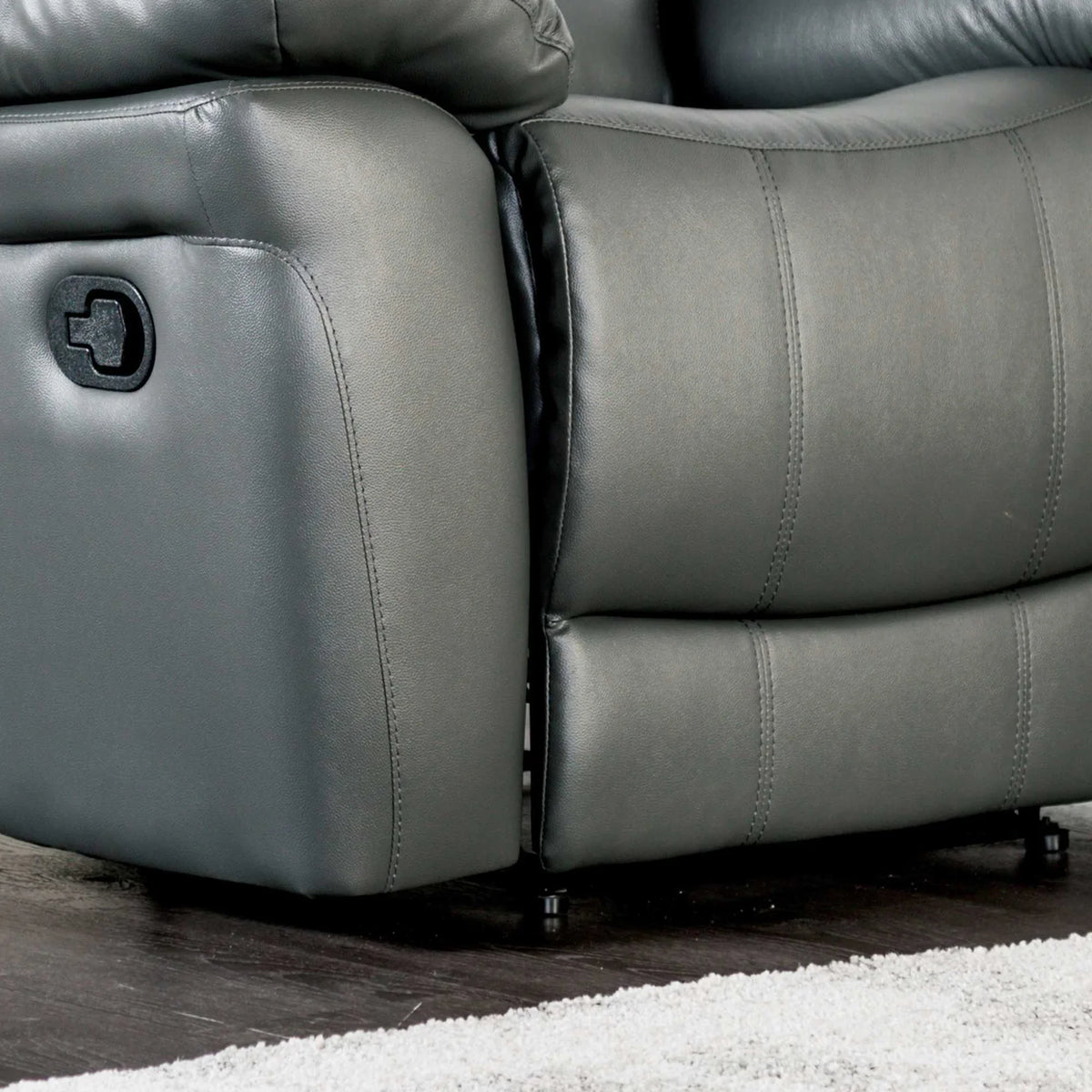 38 Inch Leather Recliner Chair with Pillow Top Arms for Living Room