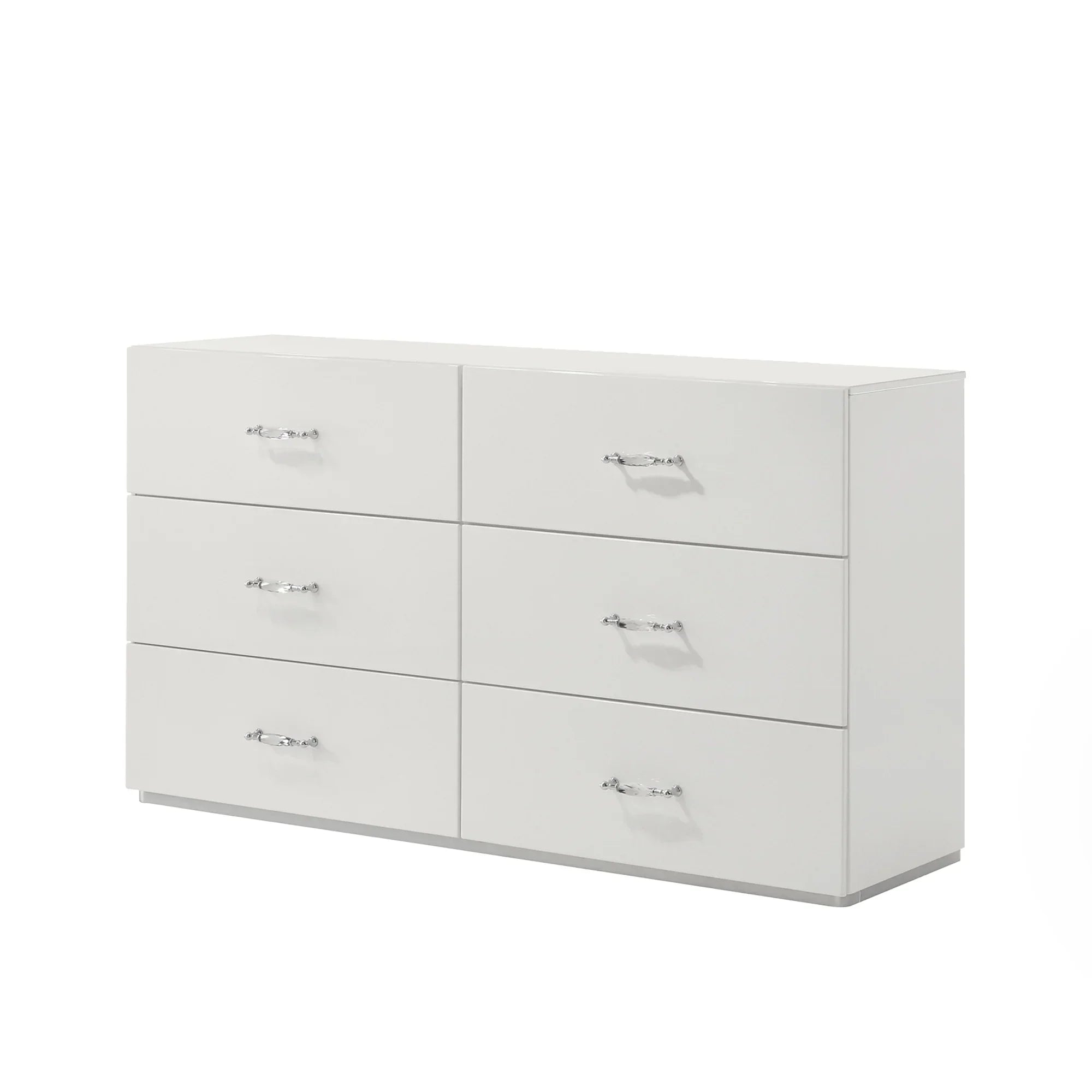 Stoholm 61.5" Modern White 6-Drawer Dresser
