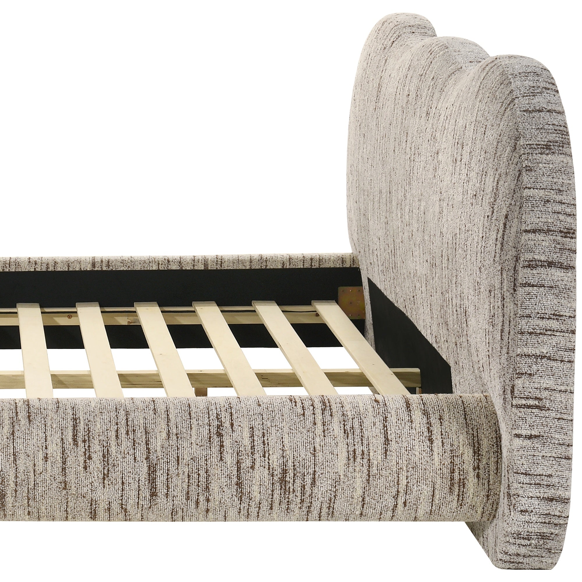 Finamore E.King & Queen Frame Platform Bed with Round Bun Wood Feet