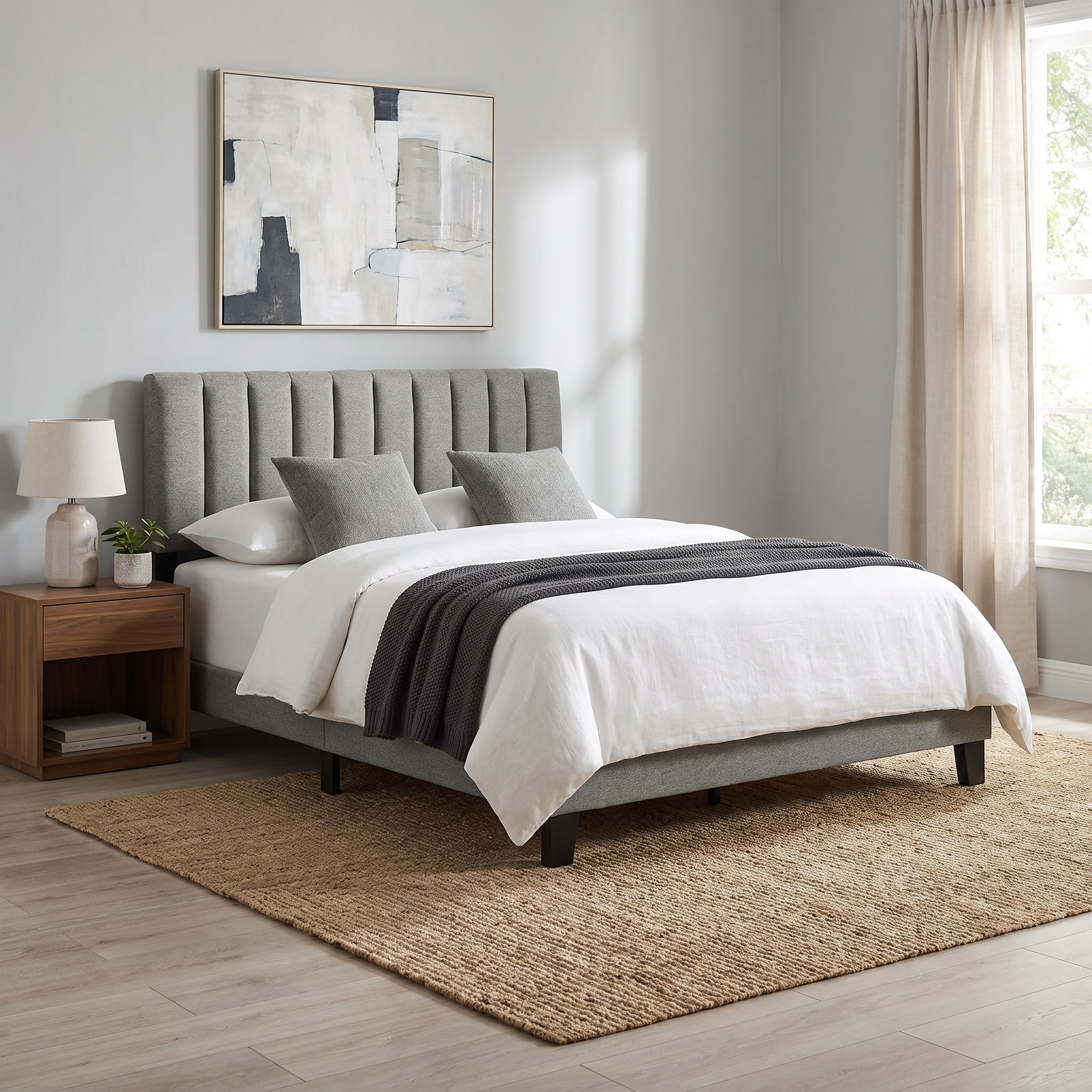 Altimari E.King & Queen Channeled Headboard Frame Platform Bed