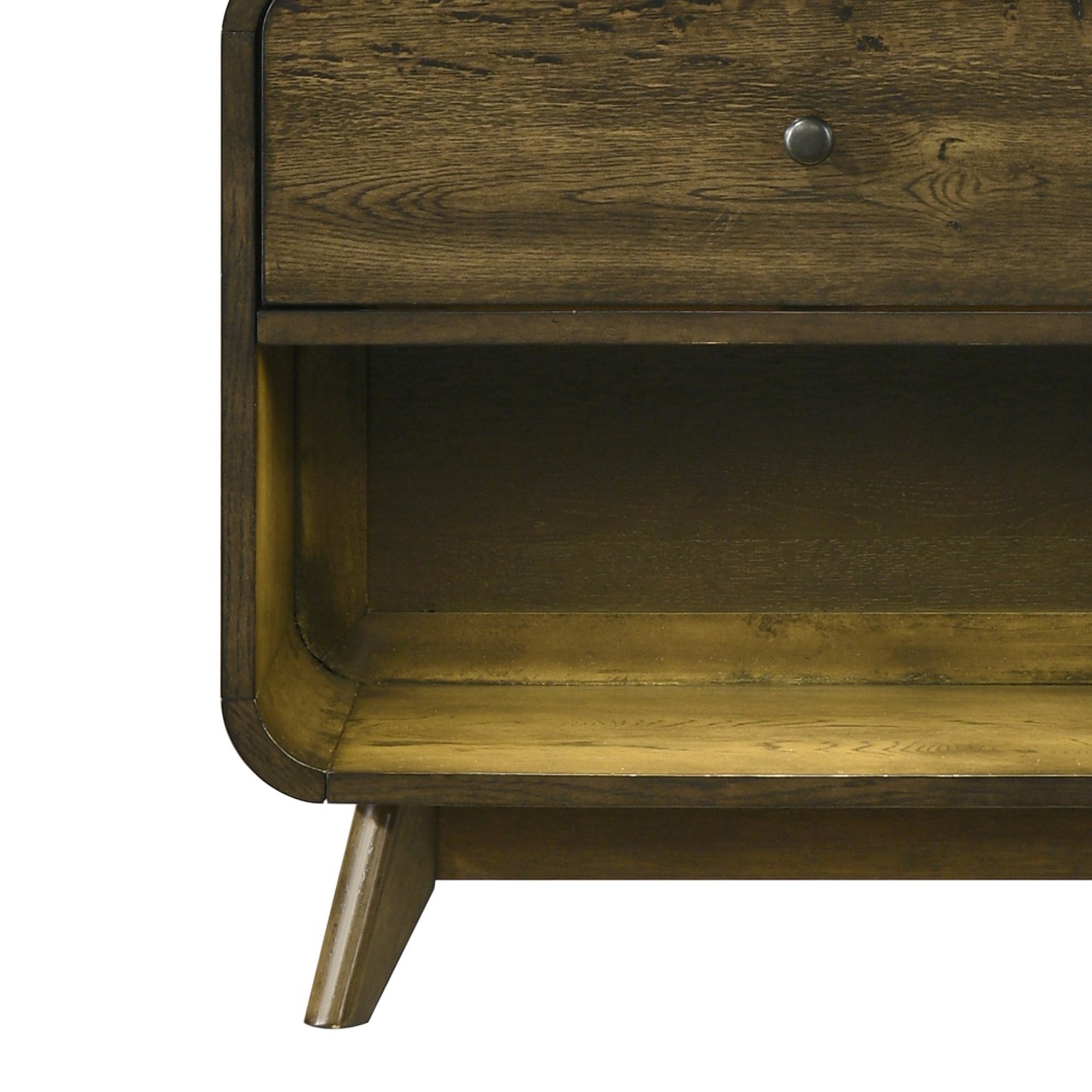 27 Inch Rustic Oak 1-Drawer Nightstand with LED