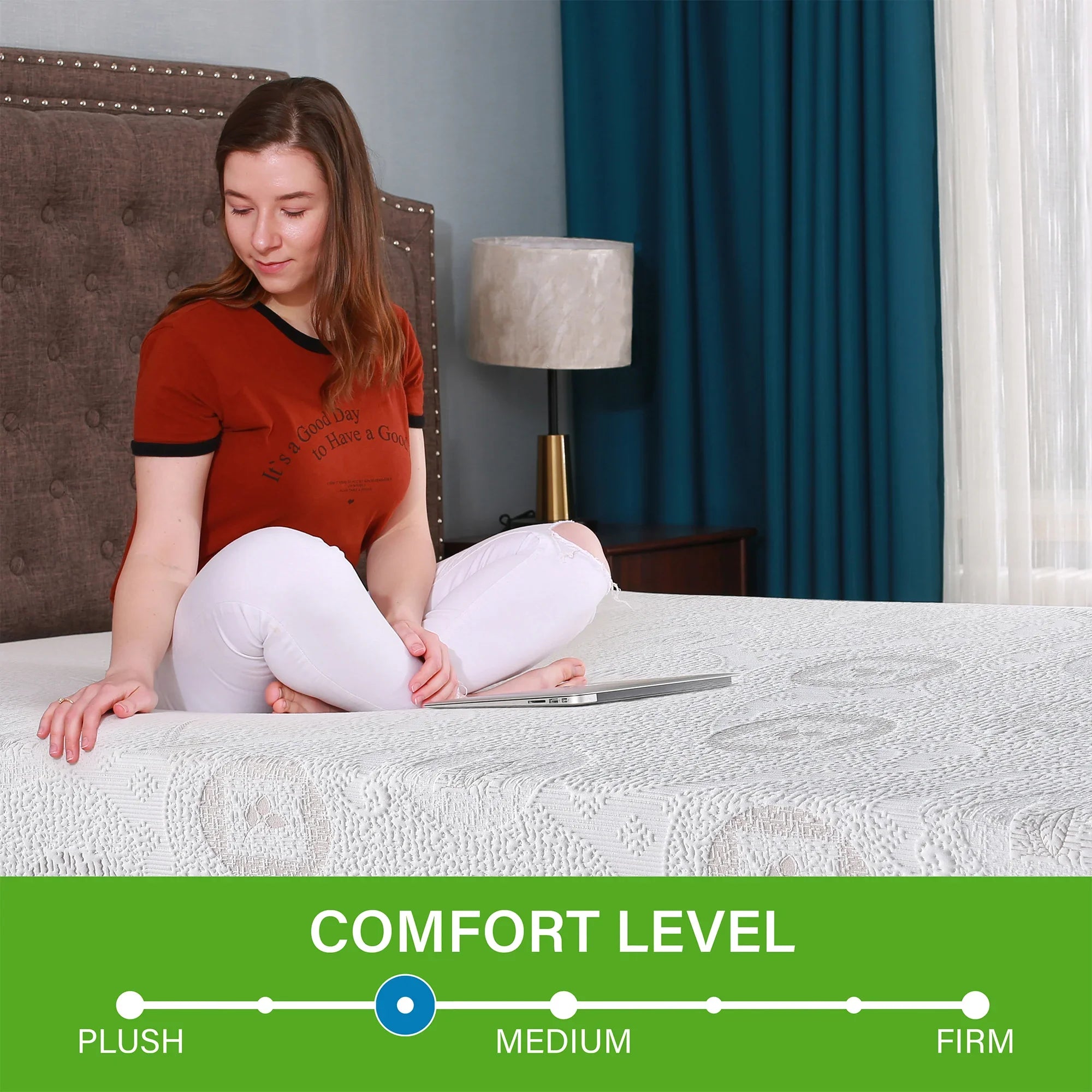 8 Inch Herbal Fusion Green Tea-Infused Polyester Memory Foam Queen Mattress