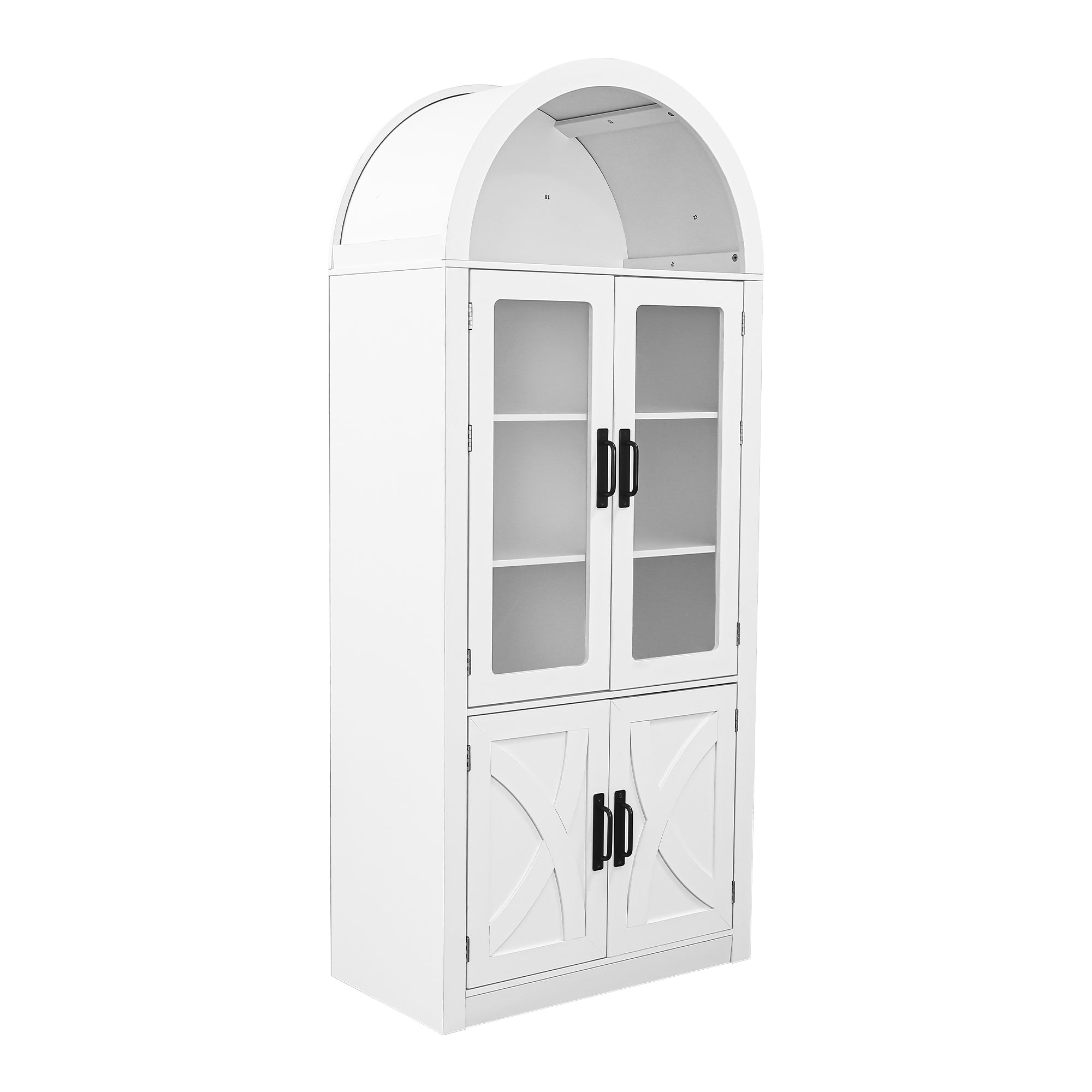 70"H Wood White Modern Indoor Storage Cabinet