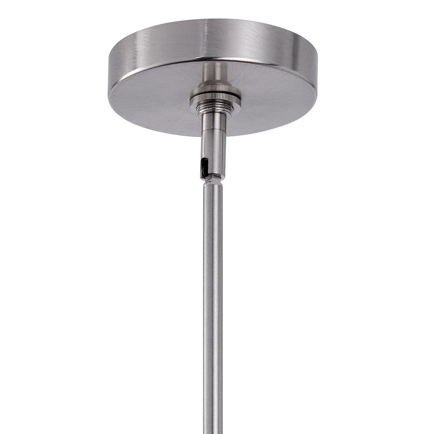 Kara Farmhouse 1-Light Textured Glass Nickel Island Pendant Light