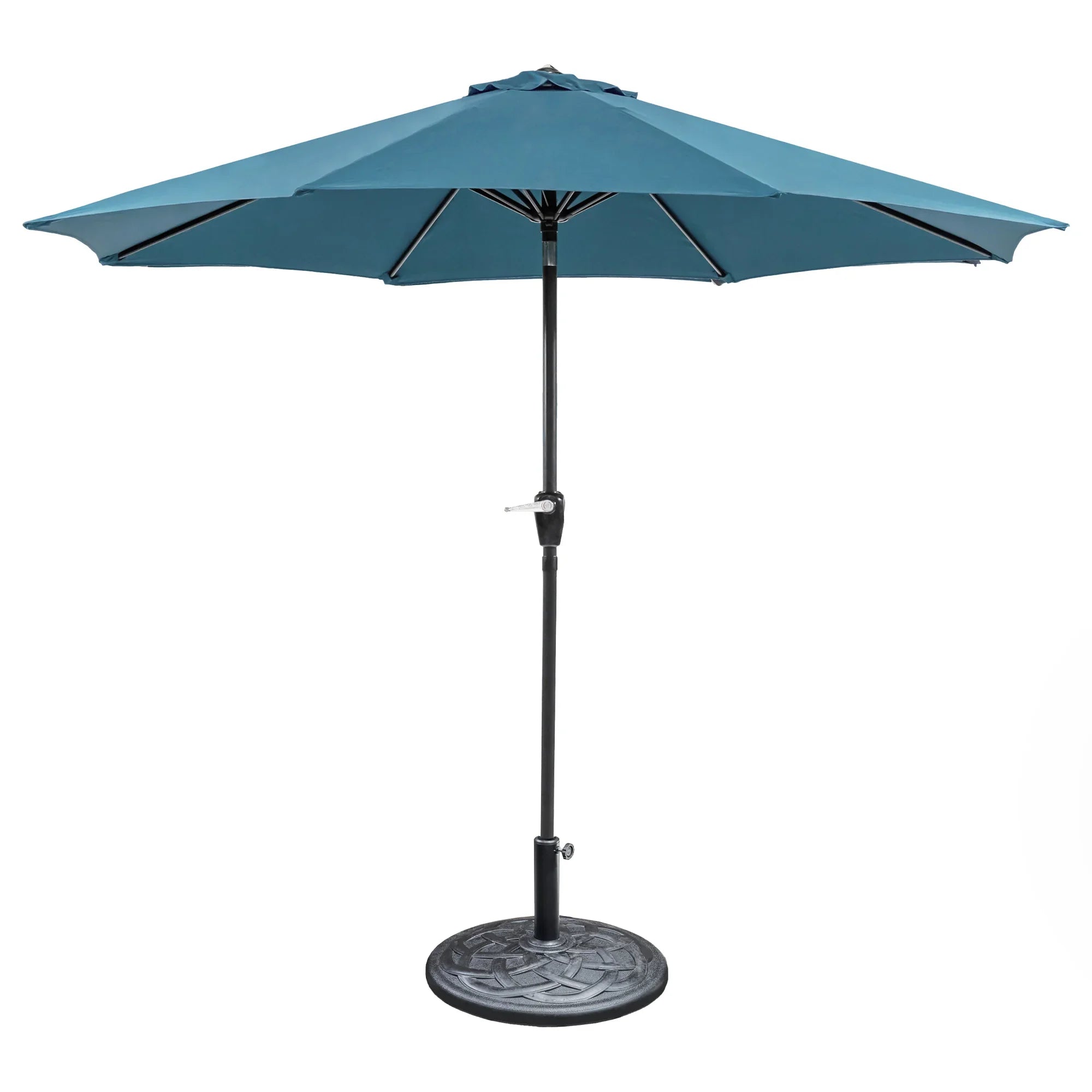 Soli 9' Outdoor Patio Umbrella with Auto Tilt and 21" Round Base