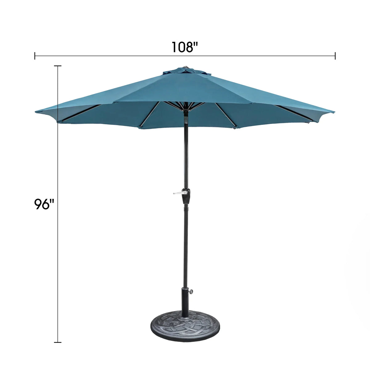 Soli 9' Outdoor Patio Umbrella with Auto Tilt and 21" Round Base