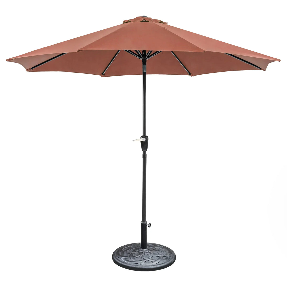 Soli 9' Outdoor Patio Umbrella with Auto Tilt and 21" Round Base