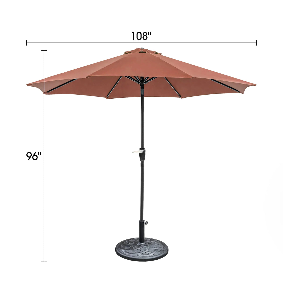 Soli 9' Outdoor Patio Umbrella with Auto Tilt and 21" Round Base