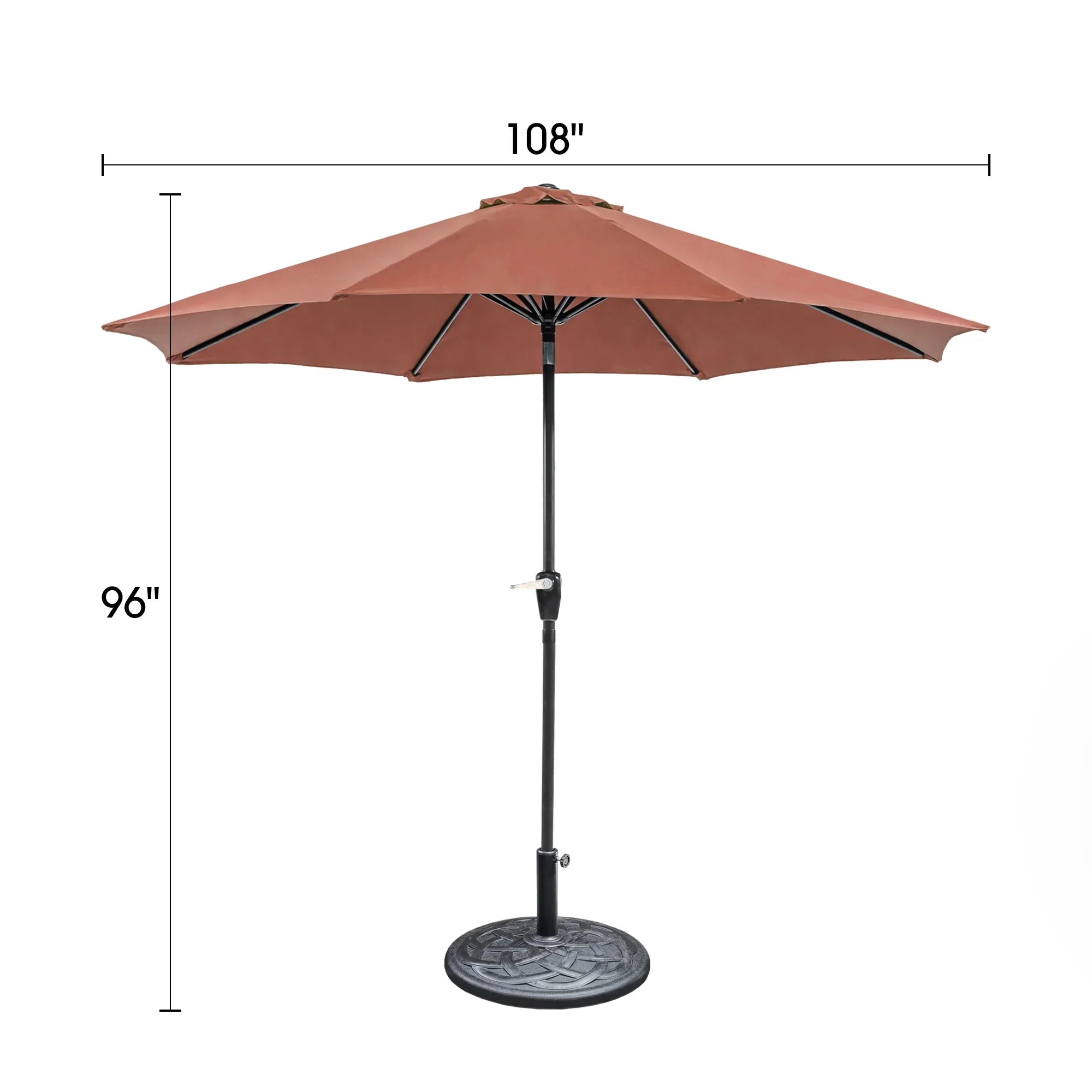 Soli 9' Outdoor Patio Umbrella with Auto Tilt and 21" Round Base