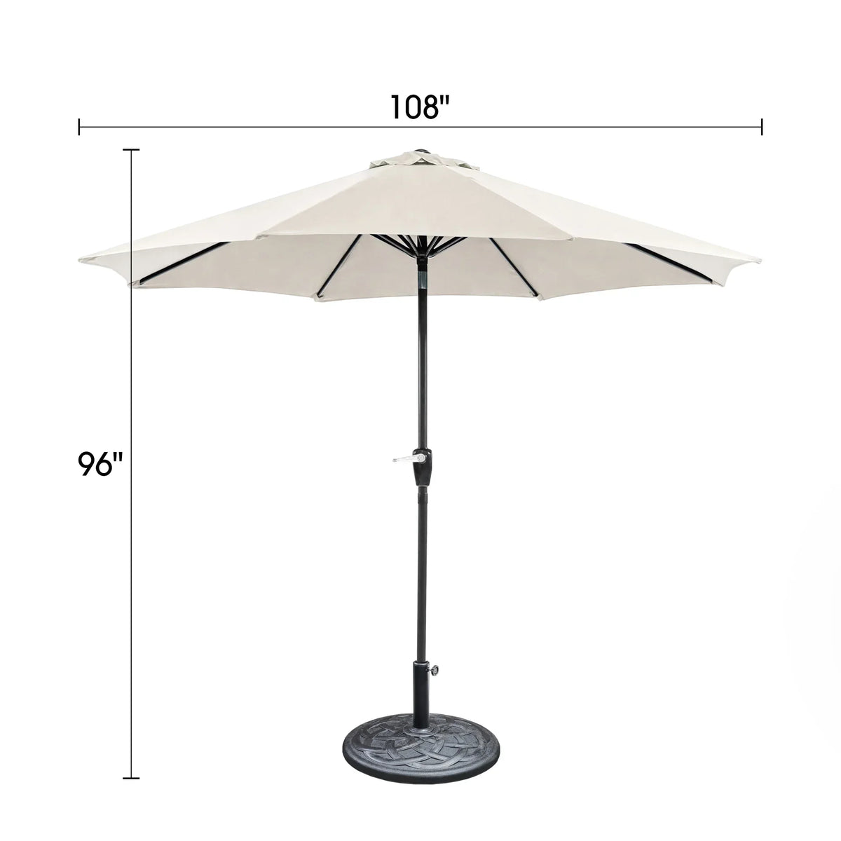 Soli 9' Outdoor Patio Umbrella with Auto Tilt and 21" Round Base