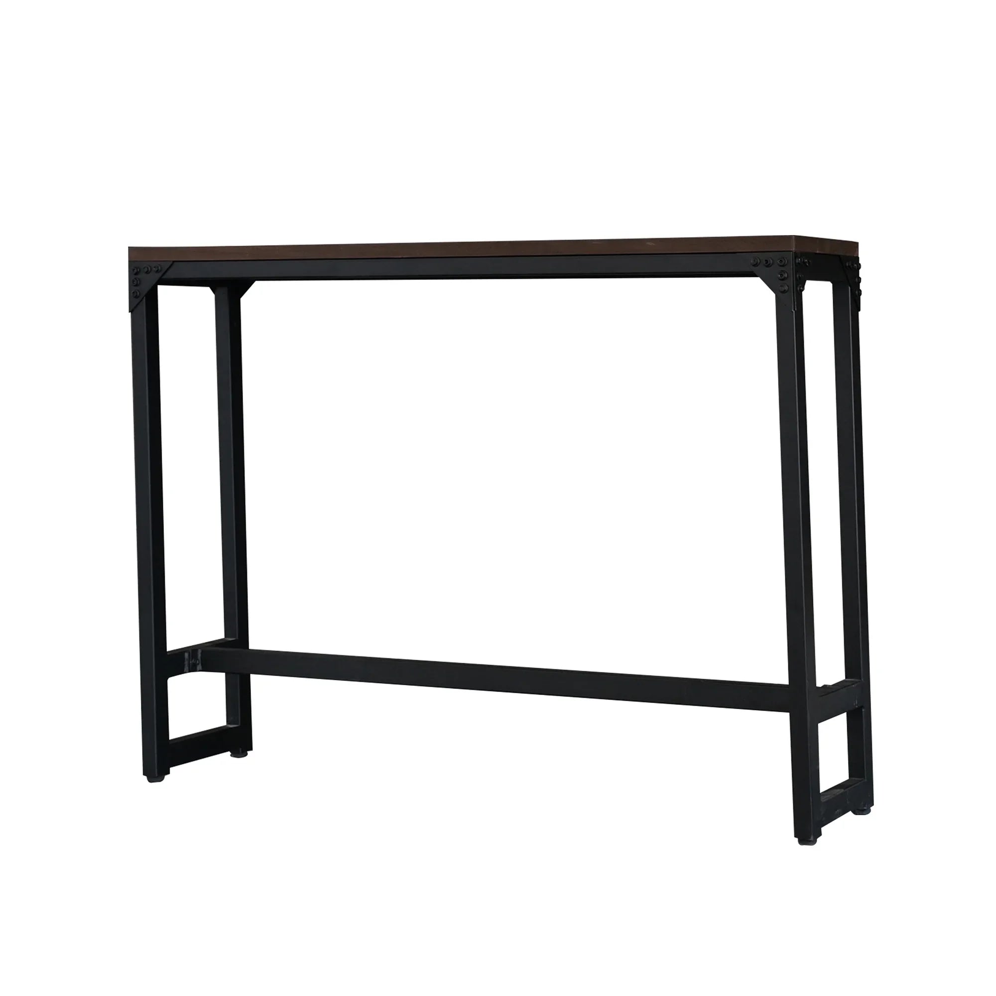 55"W Minimalist Logan Solid Wood and Metal Console Table