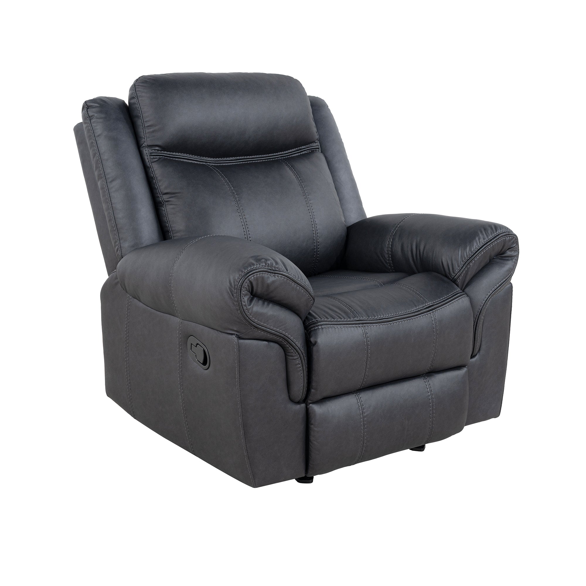 Agata 41 Inch Leatherette Glider Recliner Chair with Pillow Arms