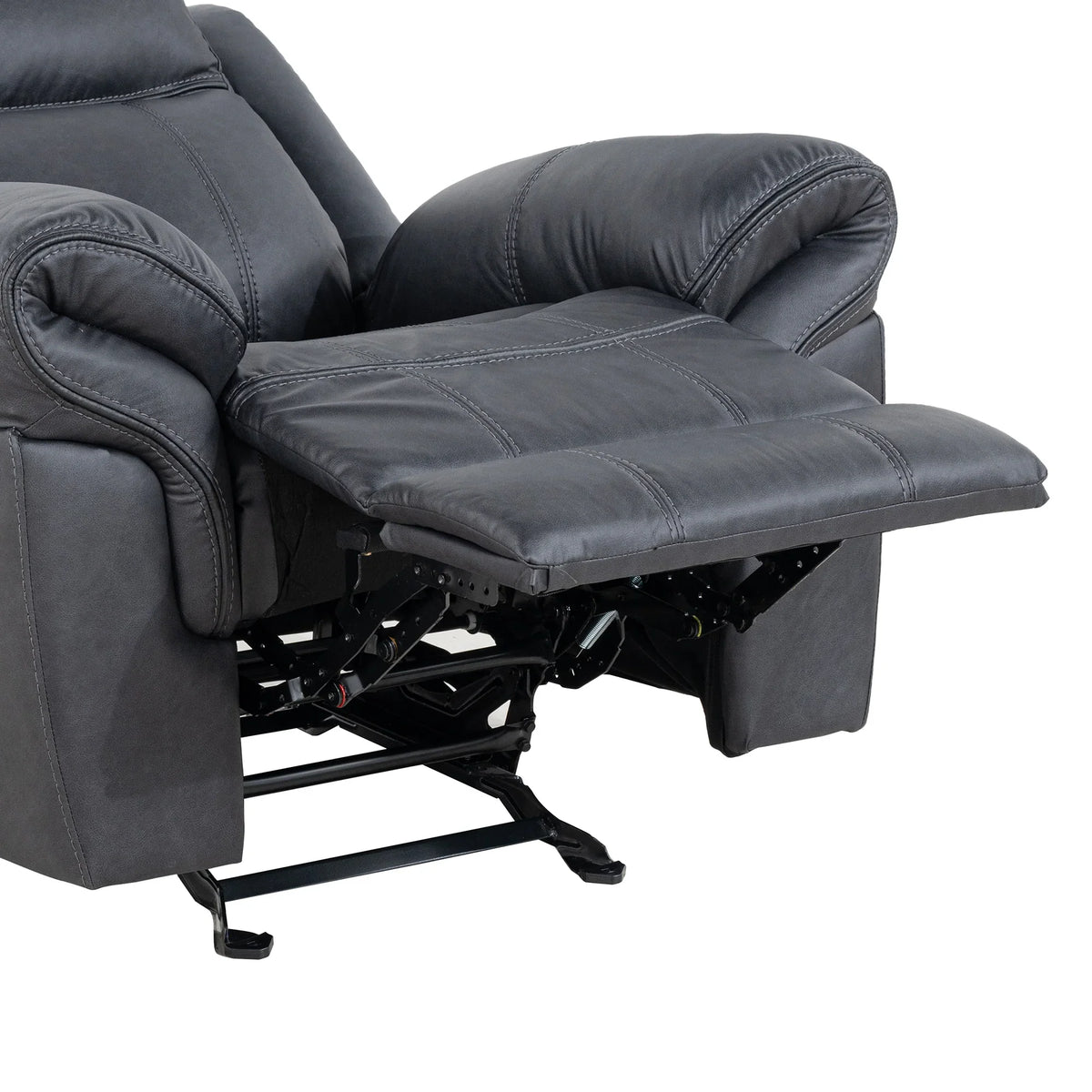 Agata 41 Inch Leatherette Glider Recliner Chair with Pillow Arms