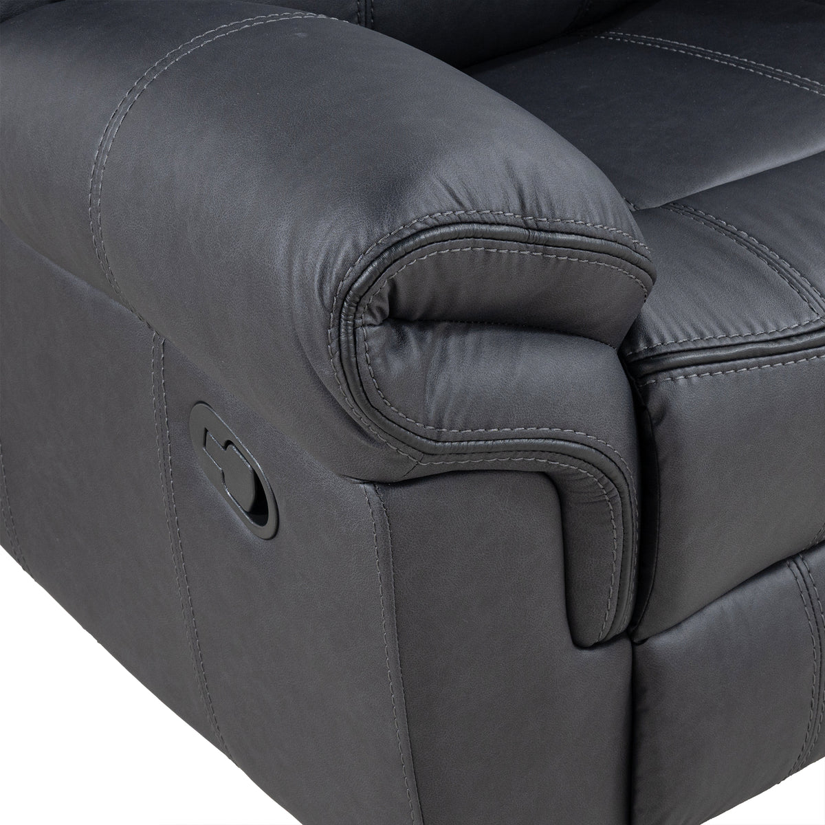 Agata 41 Inch Leatherette Glider Recliner Chair with Pillow Arms