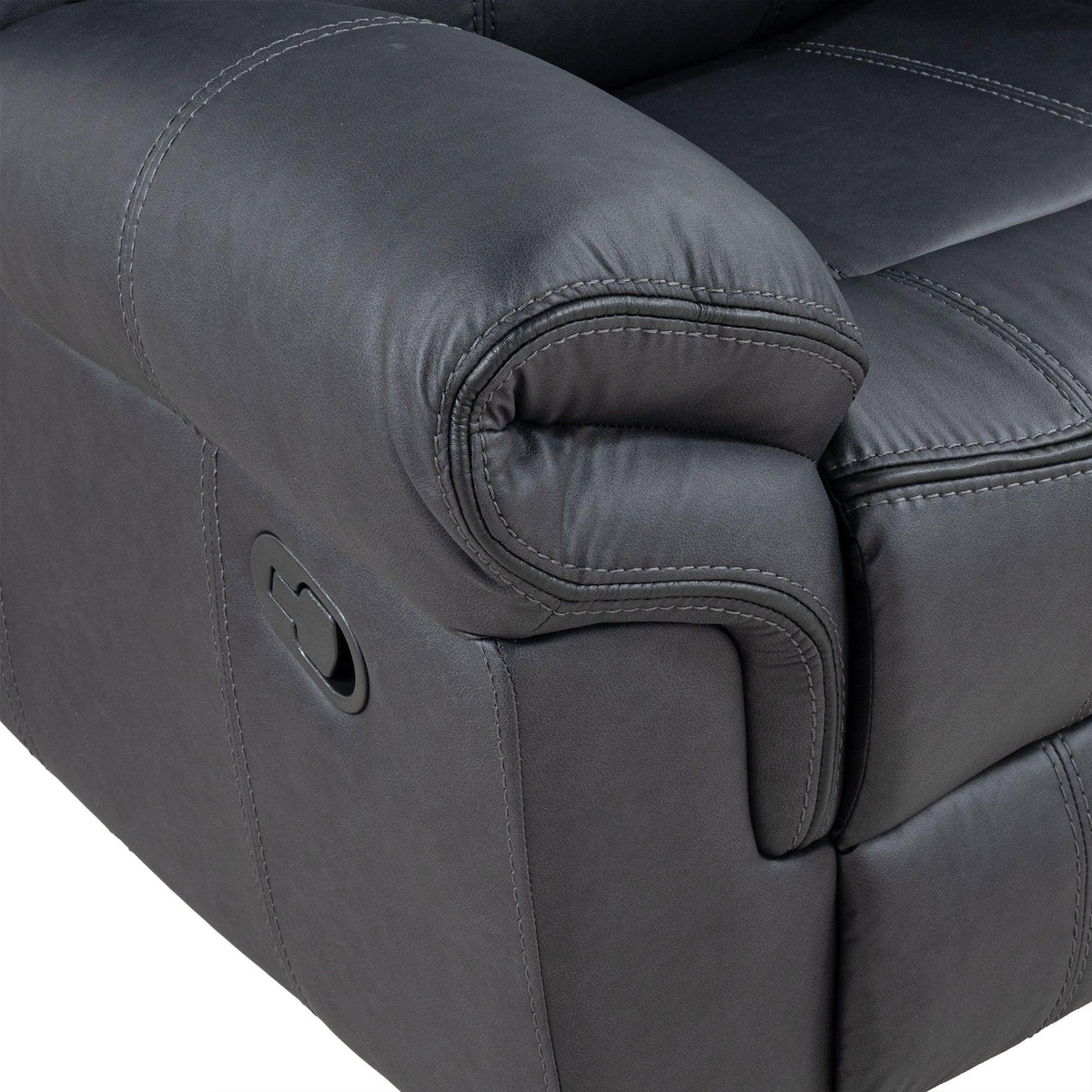 Agata 41 Inch Leatherette Glider Recliner Chair with Pillow Arms