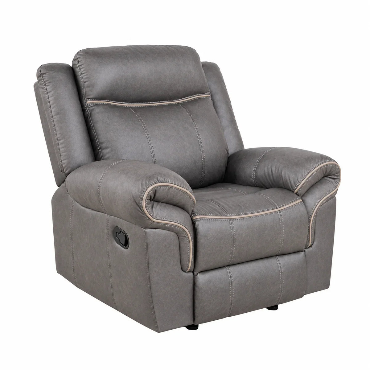 Agata 41 Inch Leatherette Glider Recliner Chair with Pillow Arms