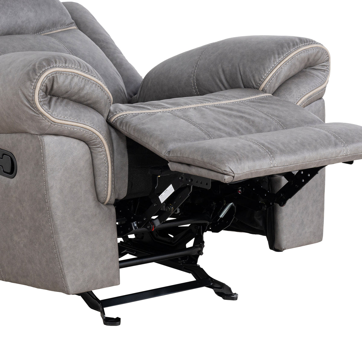 Agata 41 Inch Leatherette Glider Recliner Chair with Pillow Arms