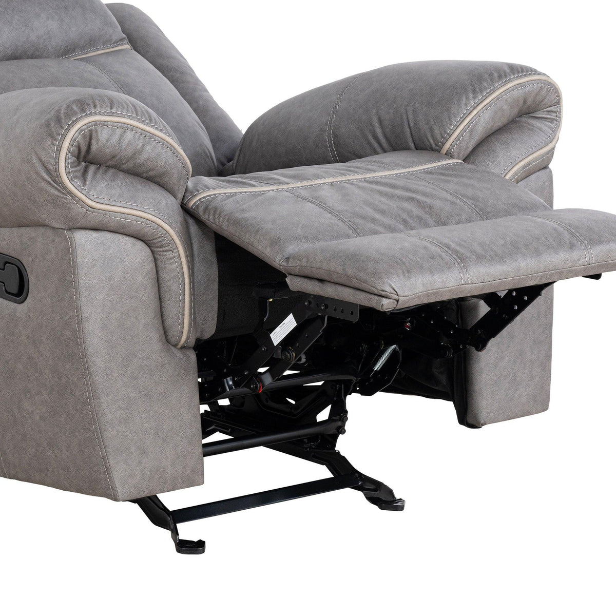 Agata 41 Inch Leatherette Glider Recliner Chair with Pillow Arms
