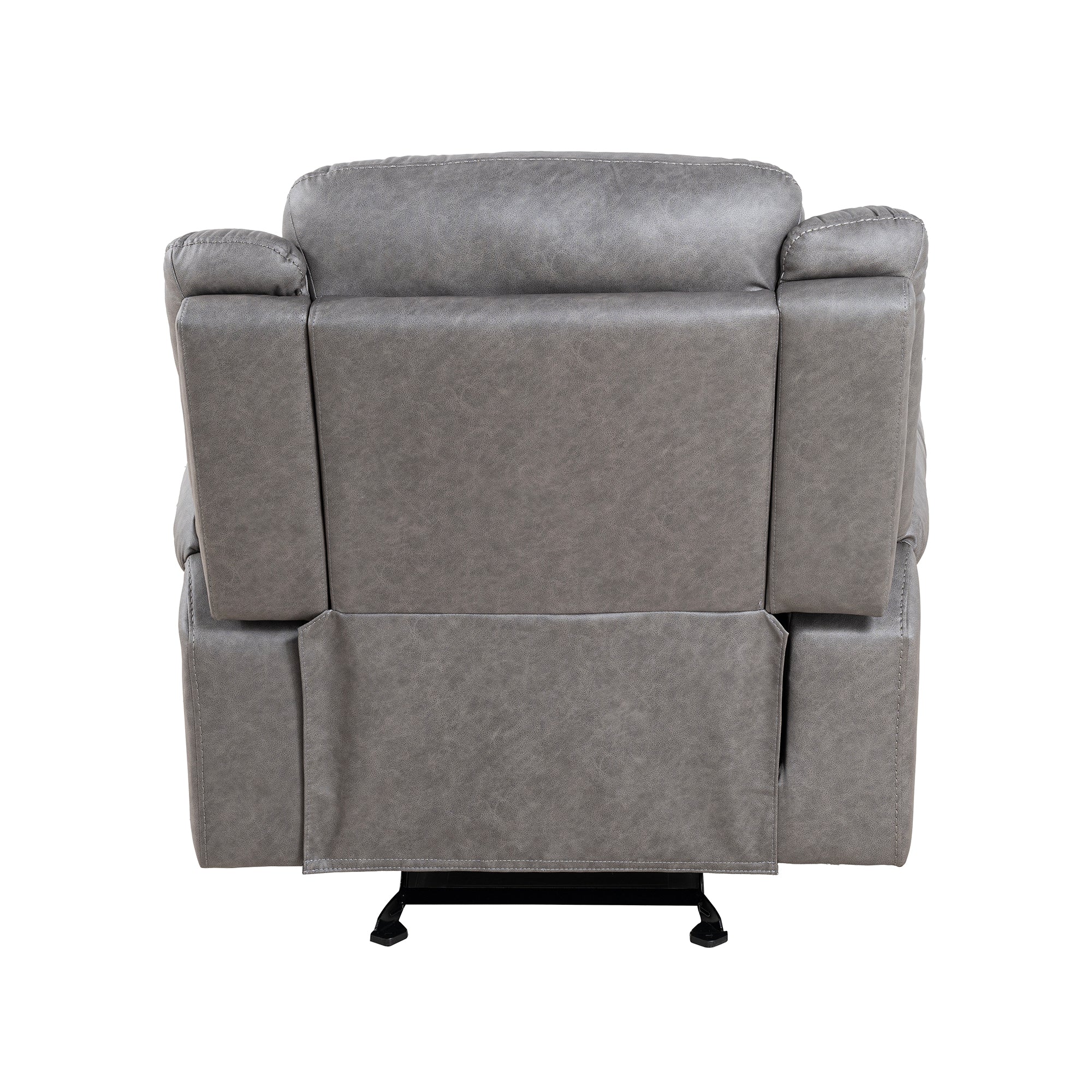 Agata 41 Inch Leatherette Glider Recliner Chair with Pillow Arms