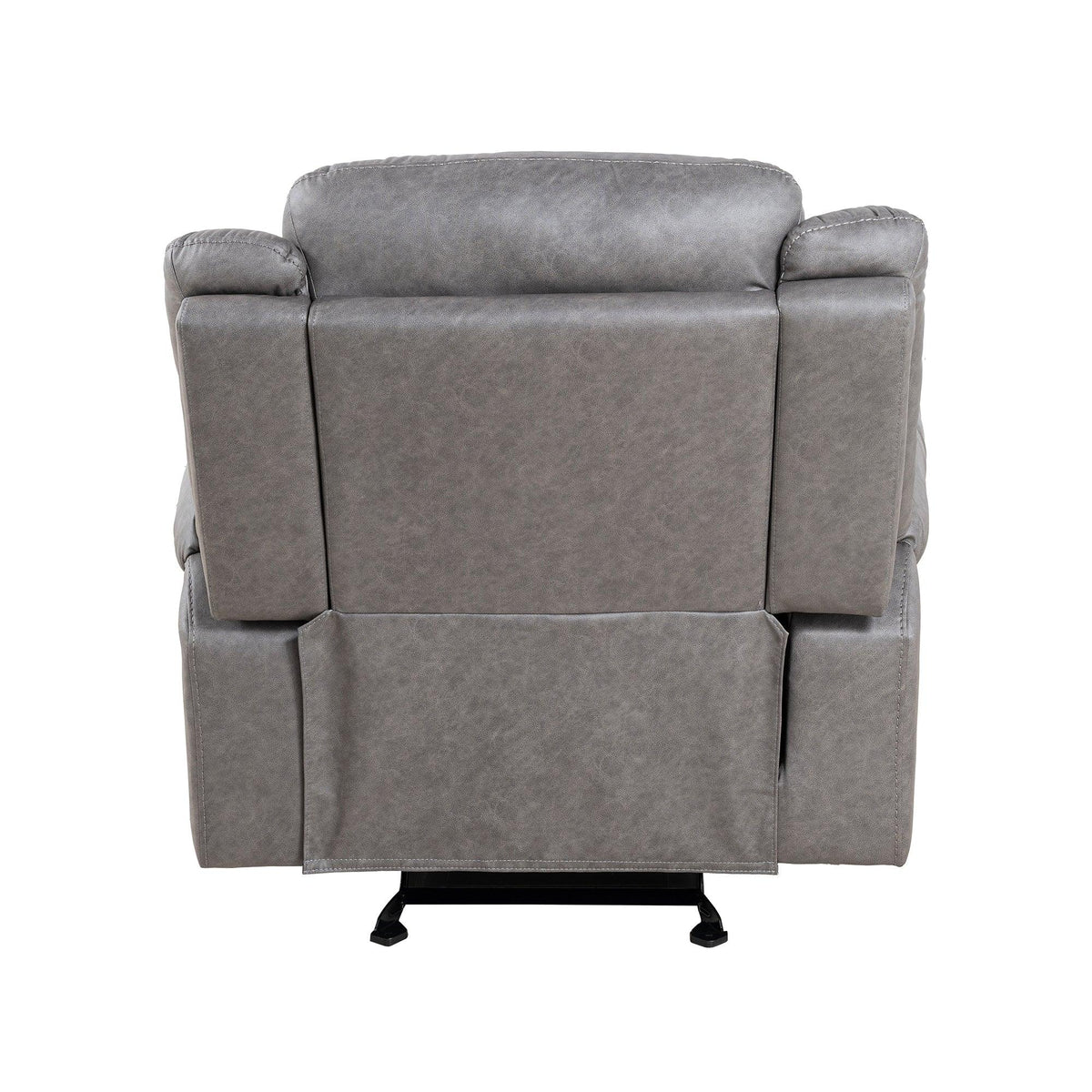 Agata 41 Inch Leatherette Glider Recliner Chair with Pillow Arms