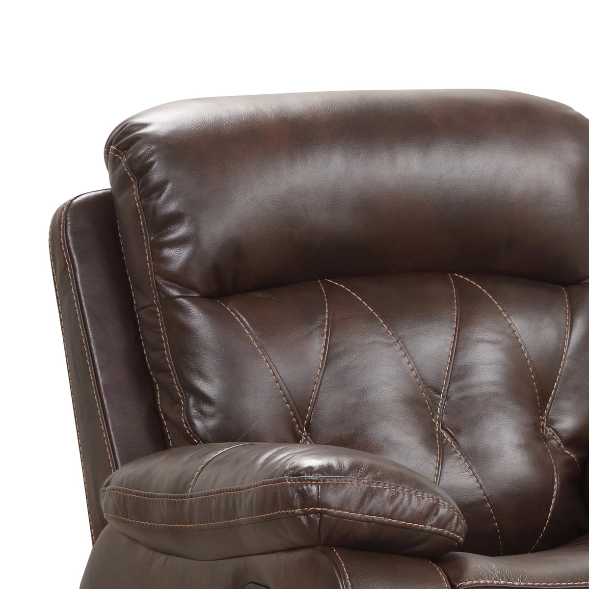 Osias 37 Inch Leatherette Manual Recliner with Pillow Top Arms