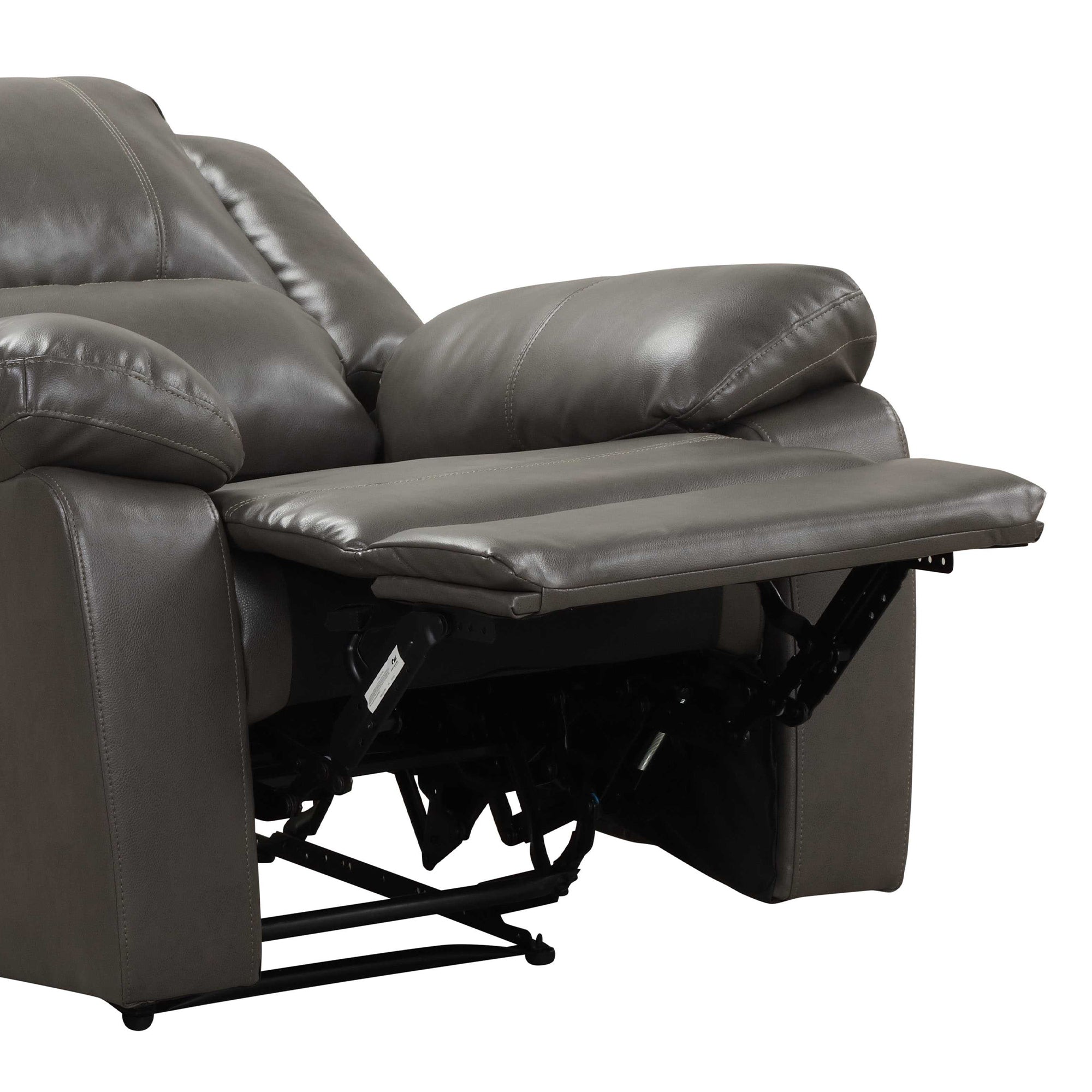 37 Inch Breathable Leather Glider Recliner with Pillow Top Arms