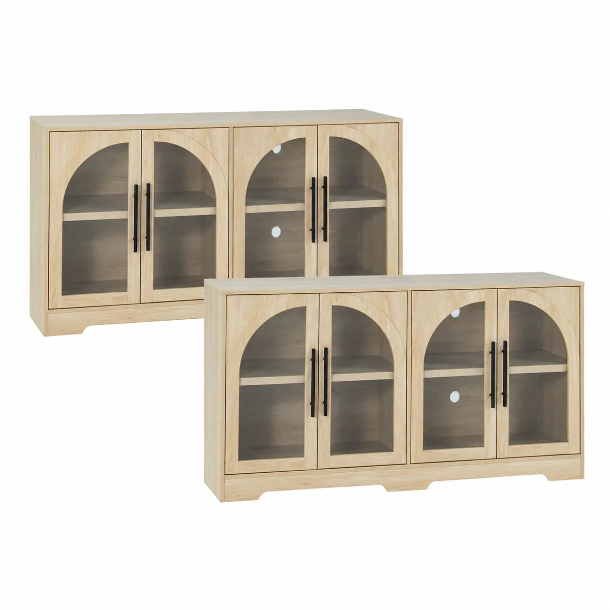 55 Inch TV Stand Console Sideboard Buffet with Adjustable Shelves