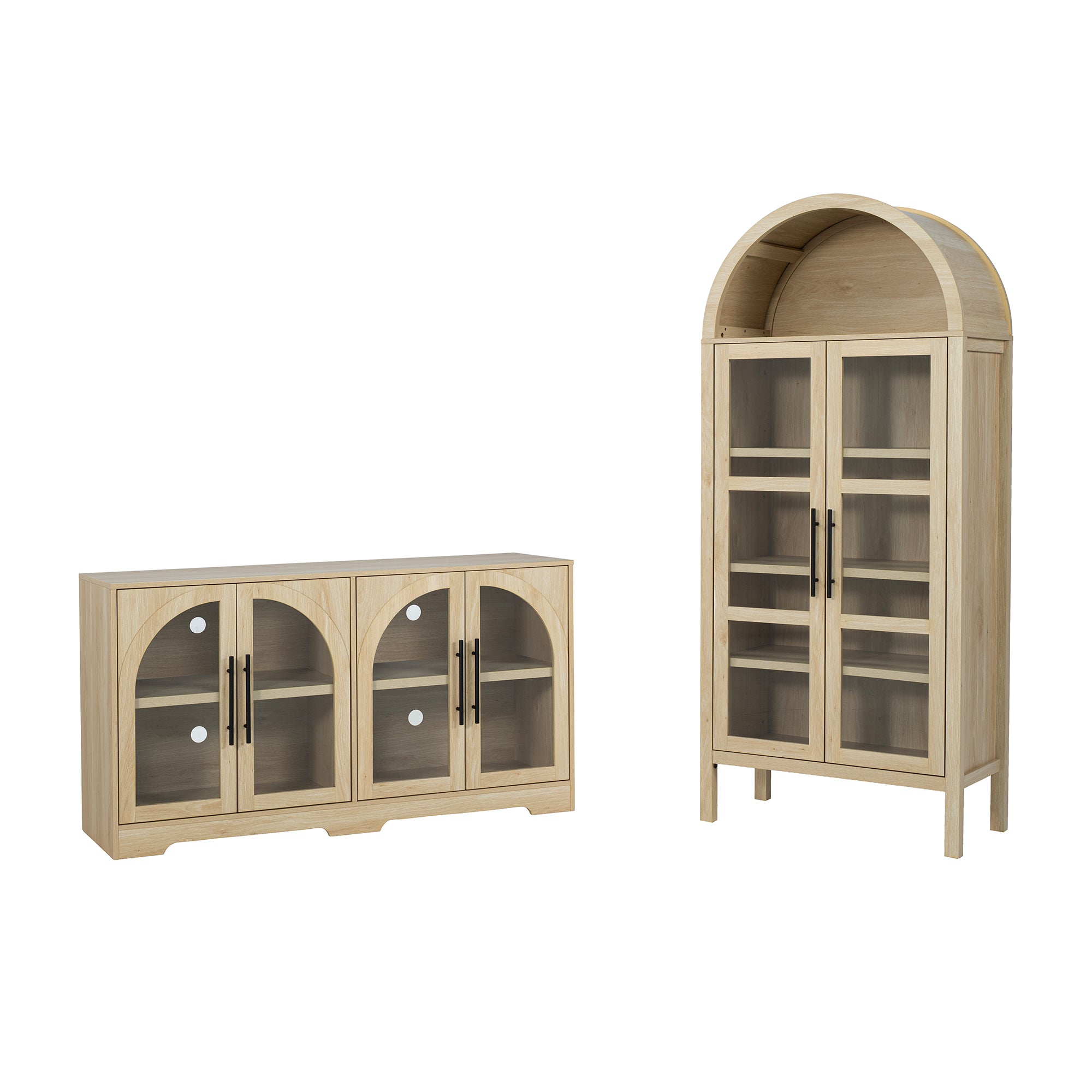 2-Piece Bookcases & Cabinets with Adjustable Shelves