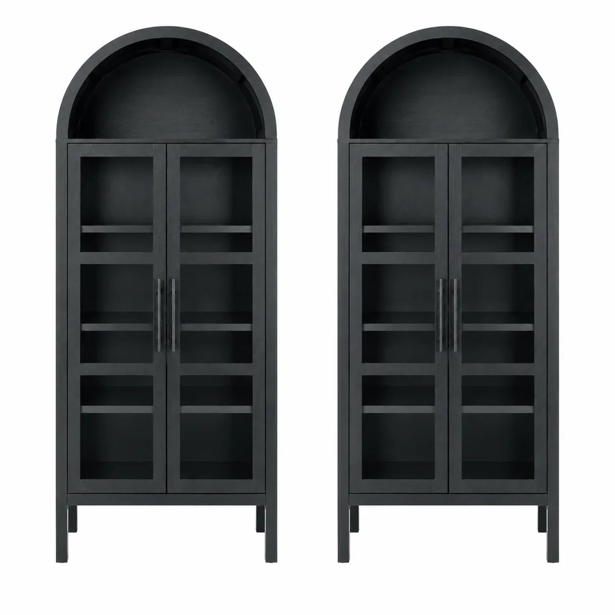 72-in Height Arched Bookcases & Cabinets with Adjustable Shelves