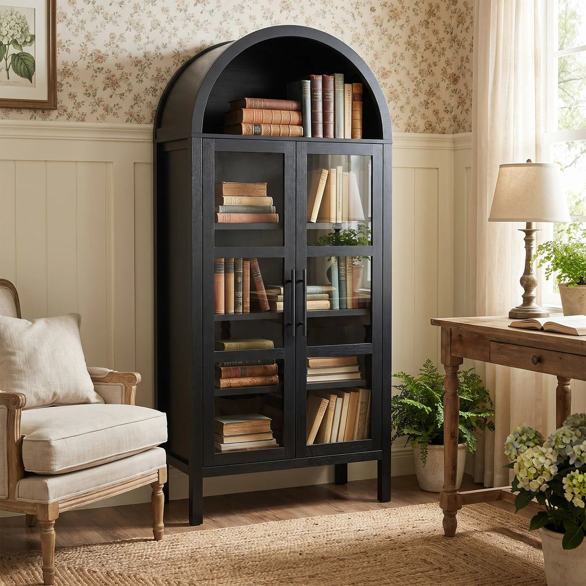 72-in Height Arched Bookcases & Cabinets with Adjustable Shelves