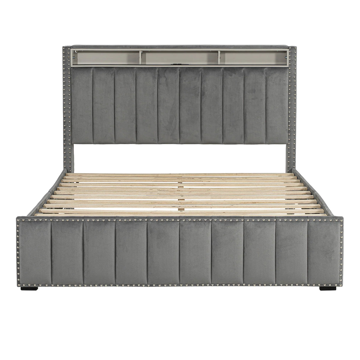 3-Piece Farese Full & Queen Storage Platform Bedroom Set with LED Light