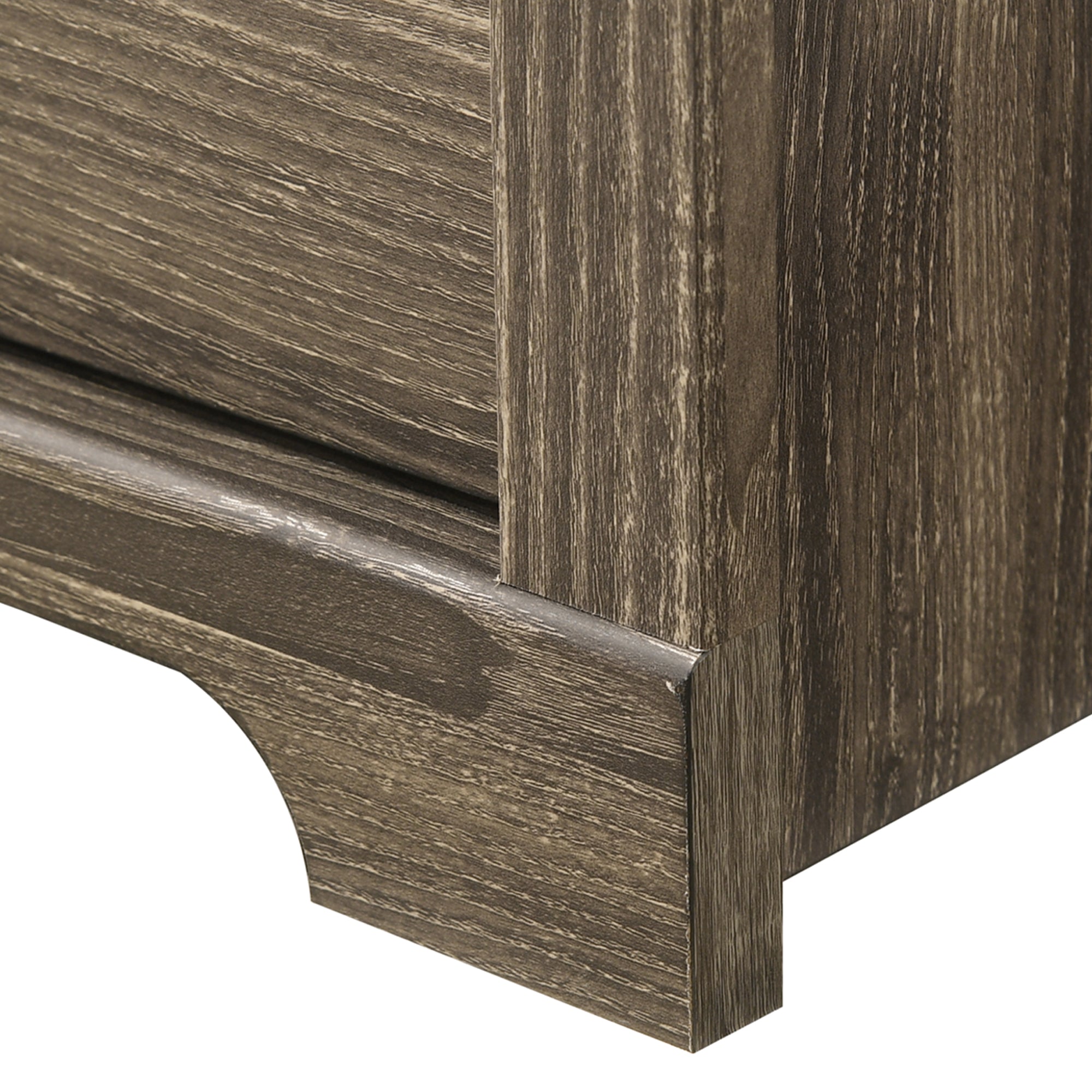 22 Inch Rustic 2-Drawer Nightstand with Open Top Shelf