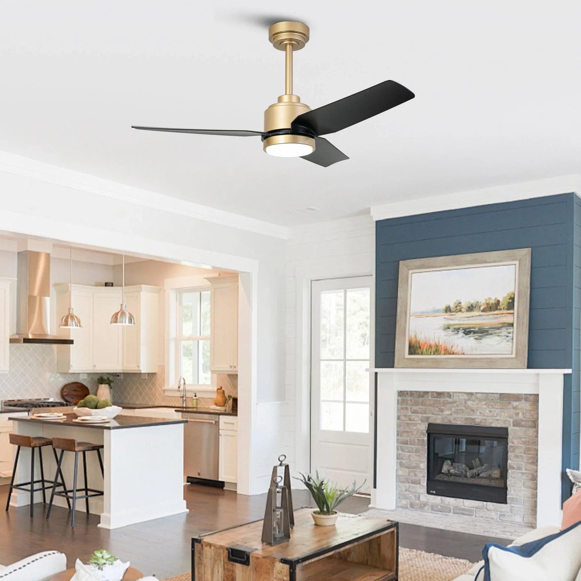 Vaczon 42 Inch 3-Blades Modern Ceiling Fan with Remote Control and LED Light