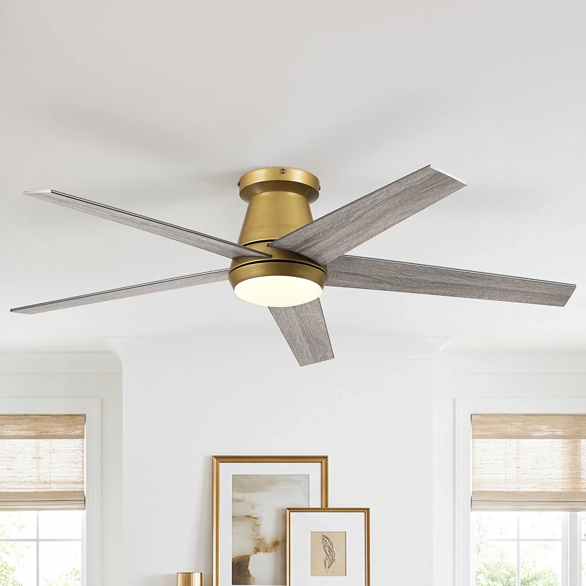 52 Inch Gavin Modern Flush Mount LED Ceiling Fan