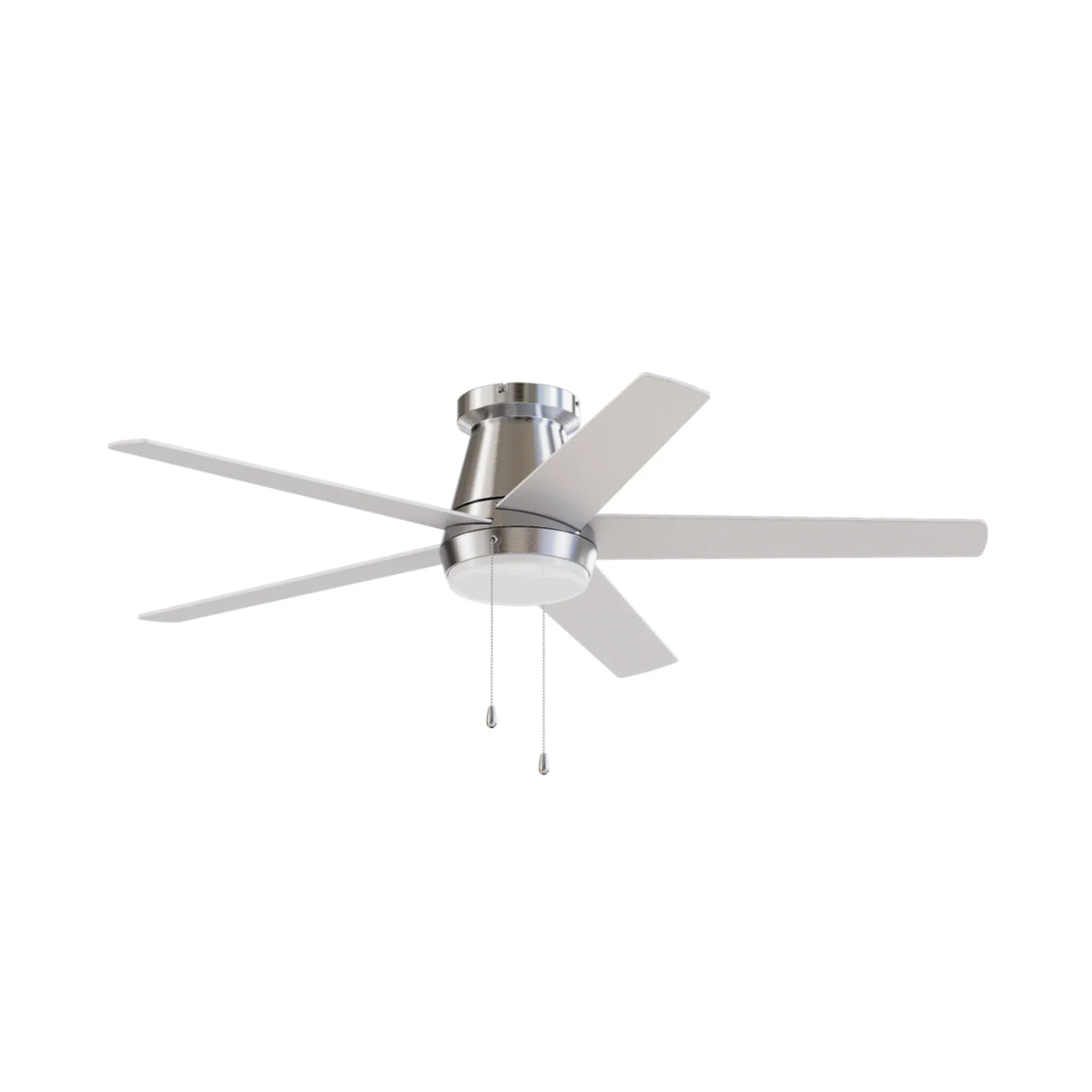 52 Inch Lewis Satin Nickel Pull-Chain LED Ceiling Fans