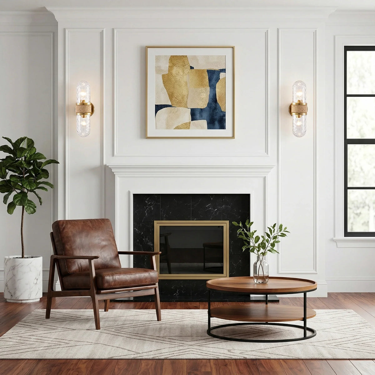 Zora 2-Light Golden Wall Sconce Lighting