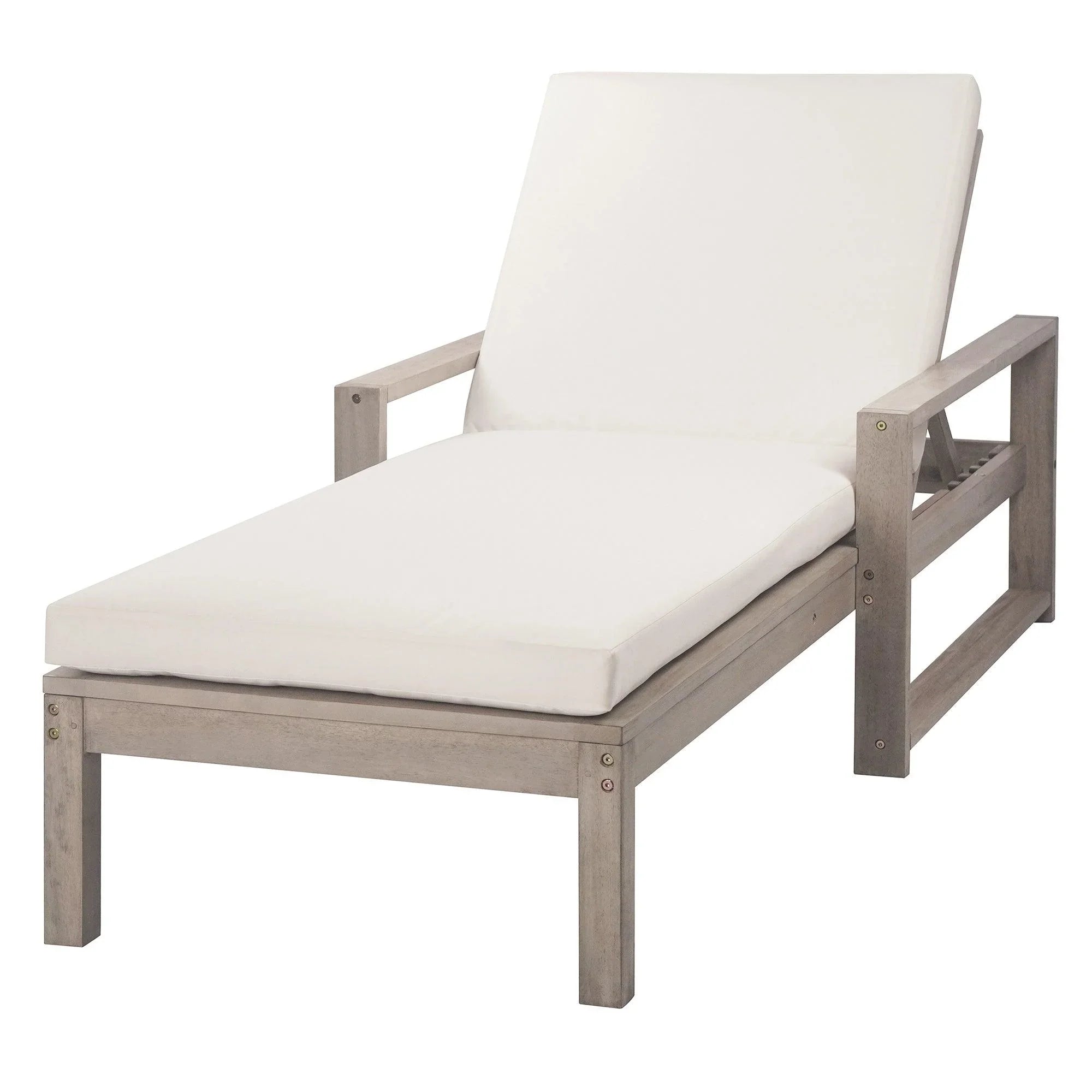 Outdoor Lounge Chairs, 5-Position Chaise Lounge Outdoor, Patio Chaise Lounge with Cushion & Adjustable Backrest, Pool Lounge Chairs for Backyard, Deck, and Lawn